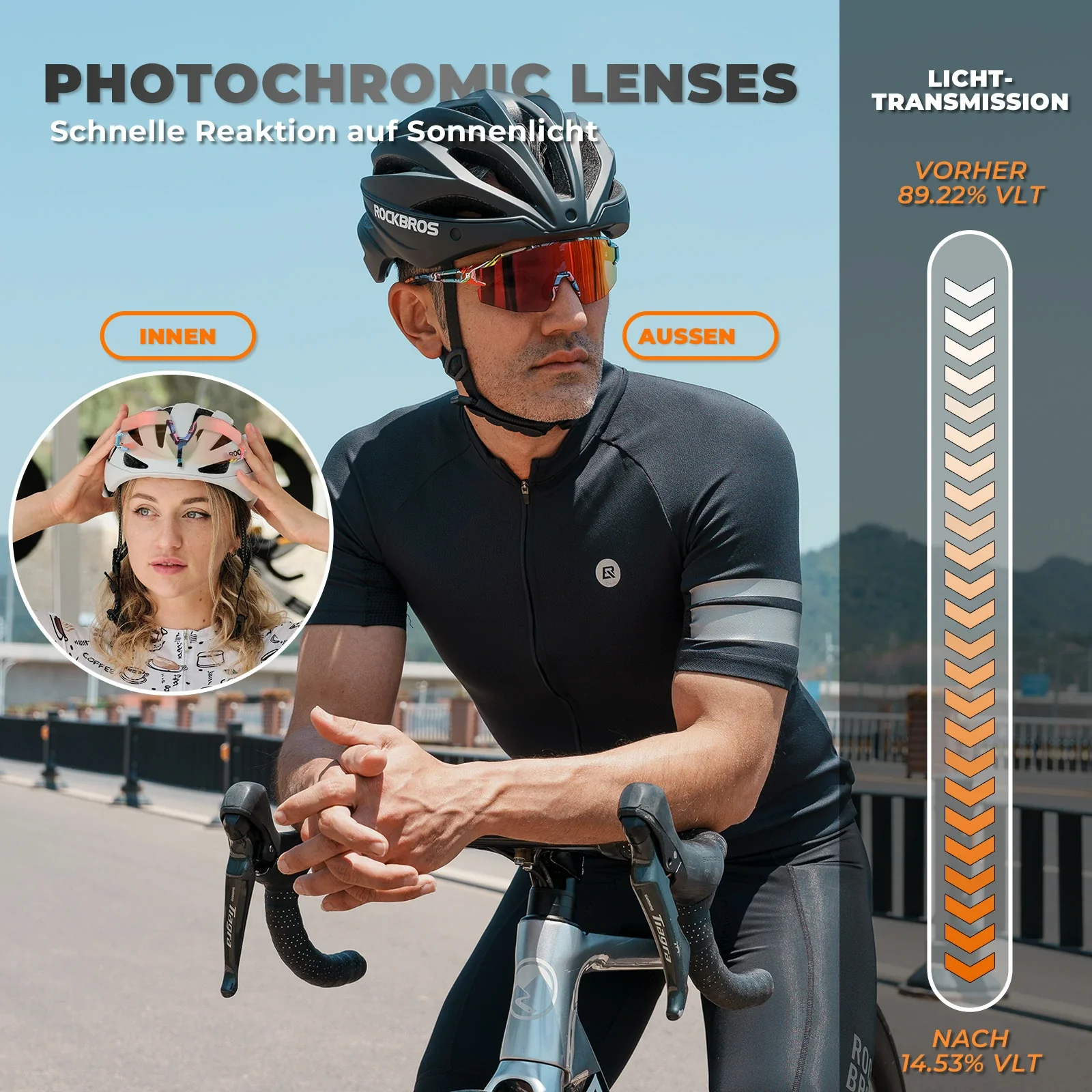 Fahrradbrille UV 400 Photochromatisch 2c2b445be7dd