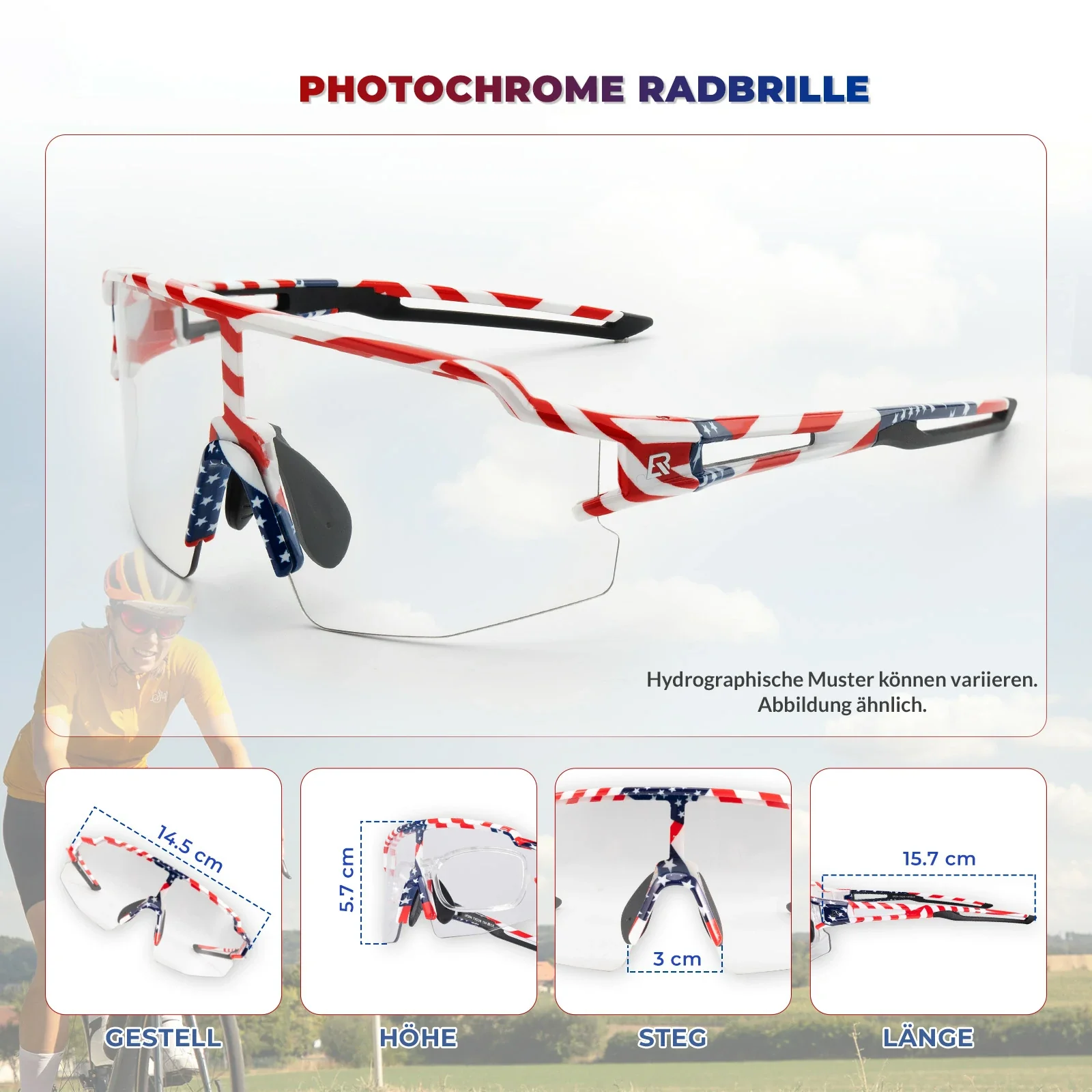 Fahrradbrille UV 400 Photochromatisch 510dad665359