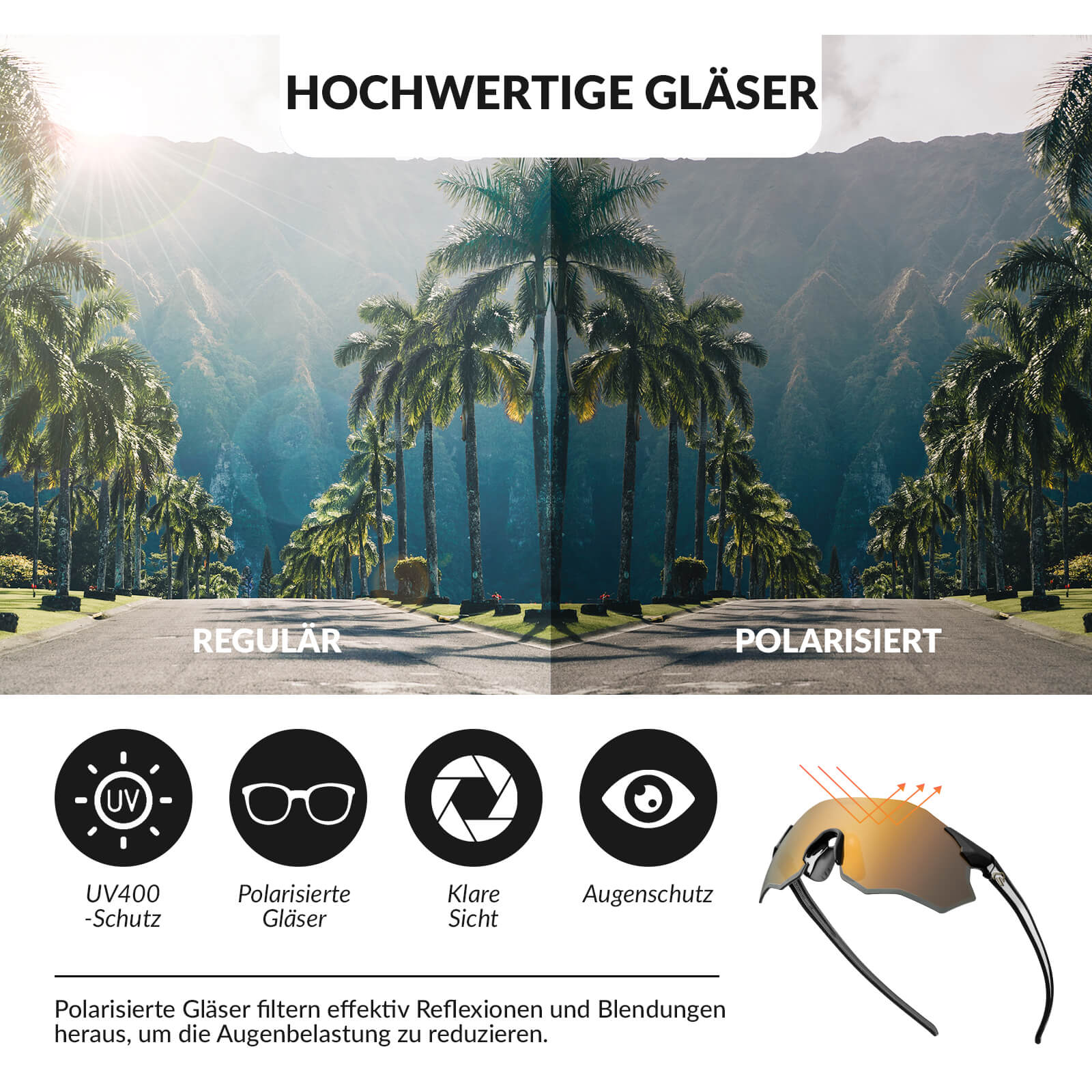 Fahrradbrille Verspiegelte Gläser UV400 Schutz Ohn ab604034eceb
