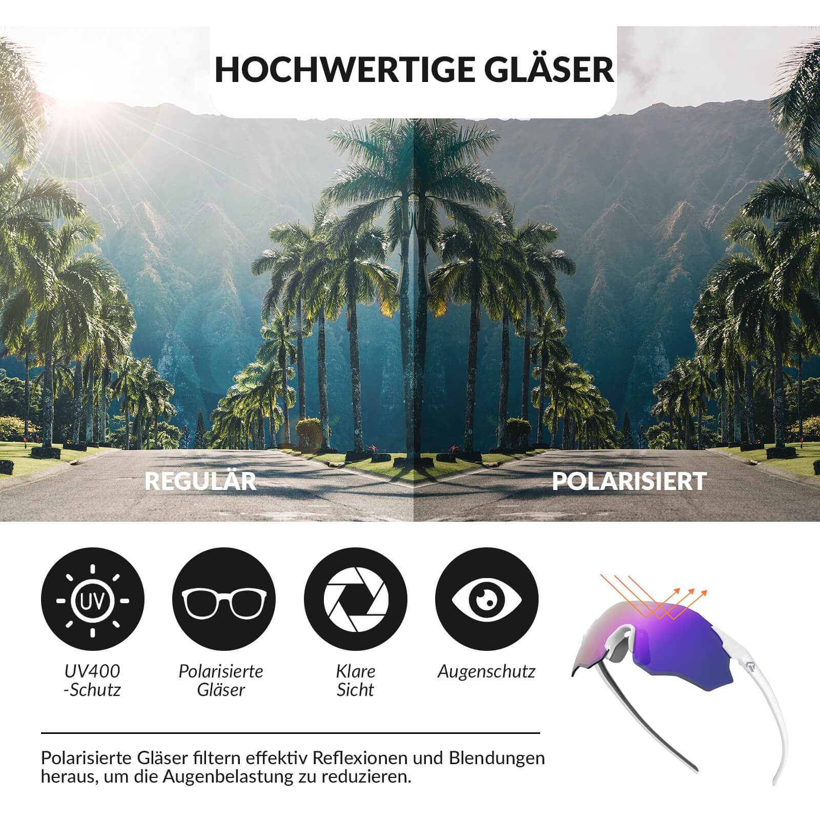 Fahrradbrille Verspiegelte Gläser UV400 Schutz Ohn fdb5939a5879