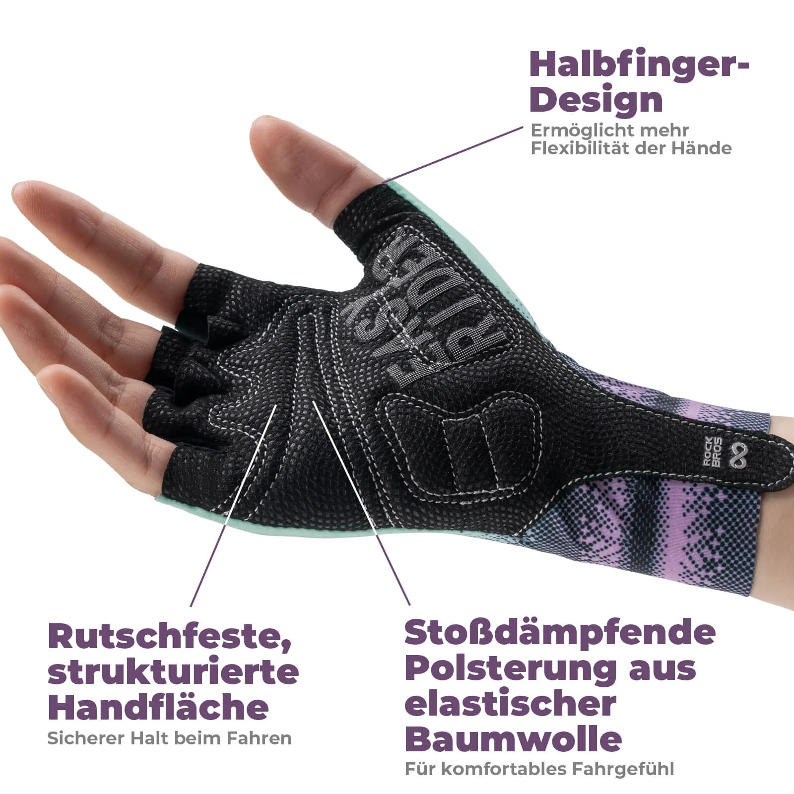 Halbfinger Fahrradhandschuhe Atmungsaktiv Rutschfe a5c53ffda078