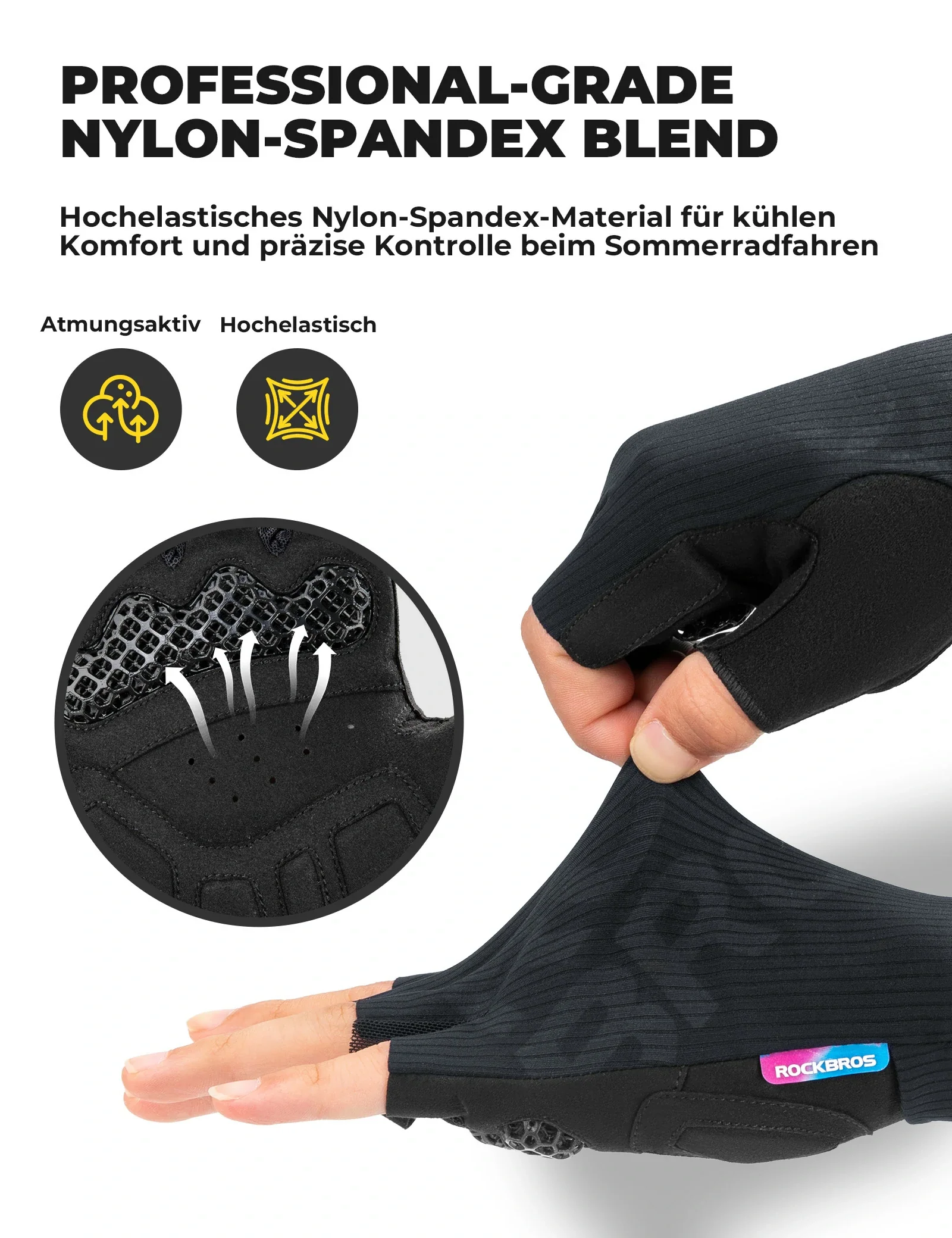 Halbfinger Fahrradhandschuhe Sommer Elastisch   At daf11f516349