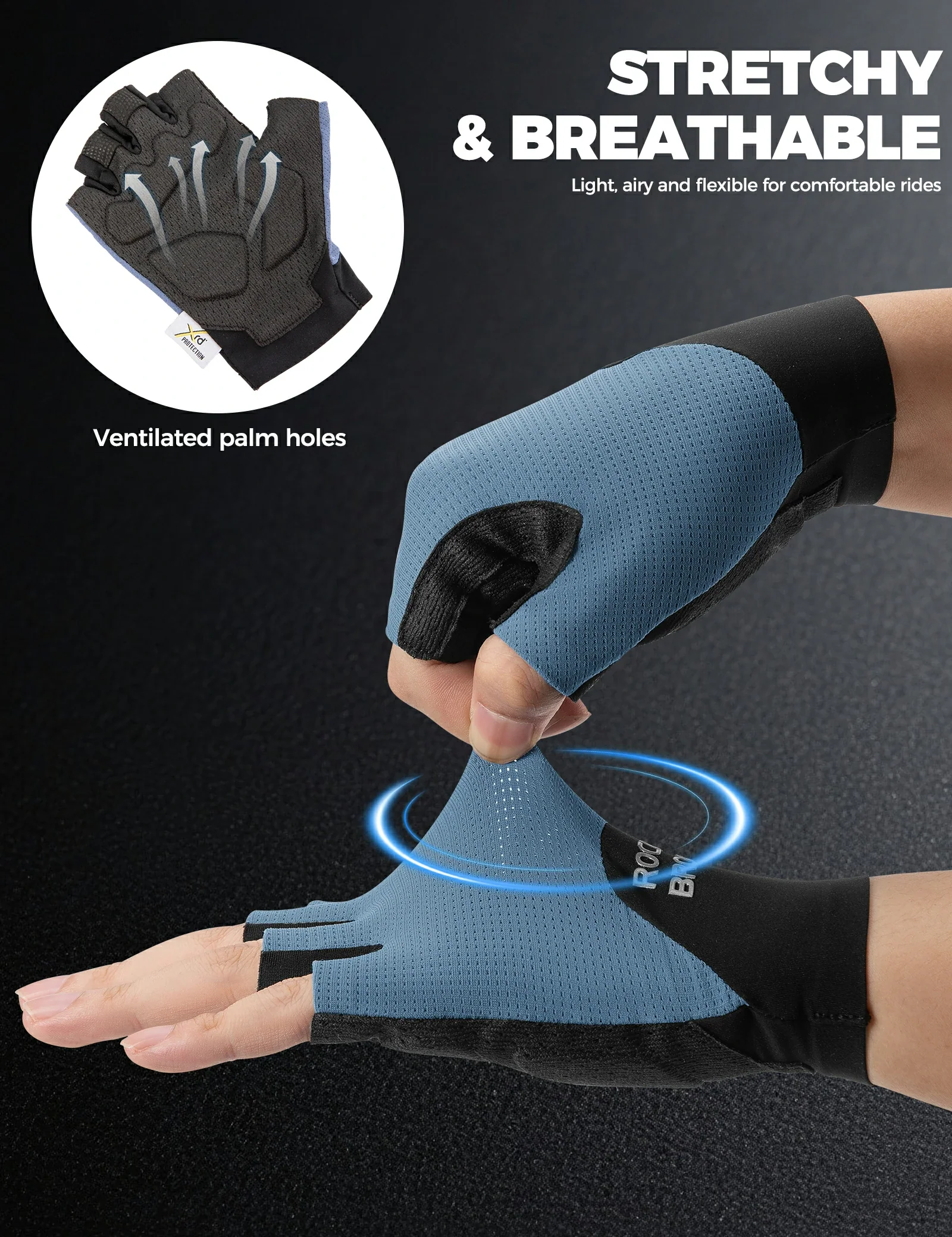 Halbfinger Fahrradhandschuhe mit PORON XRD Polster 1fa28389971d