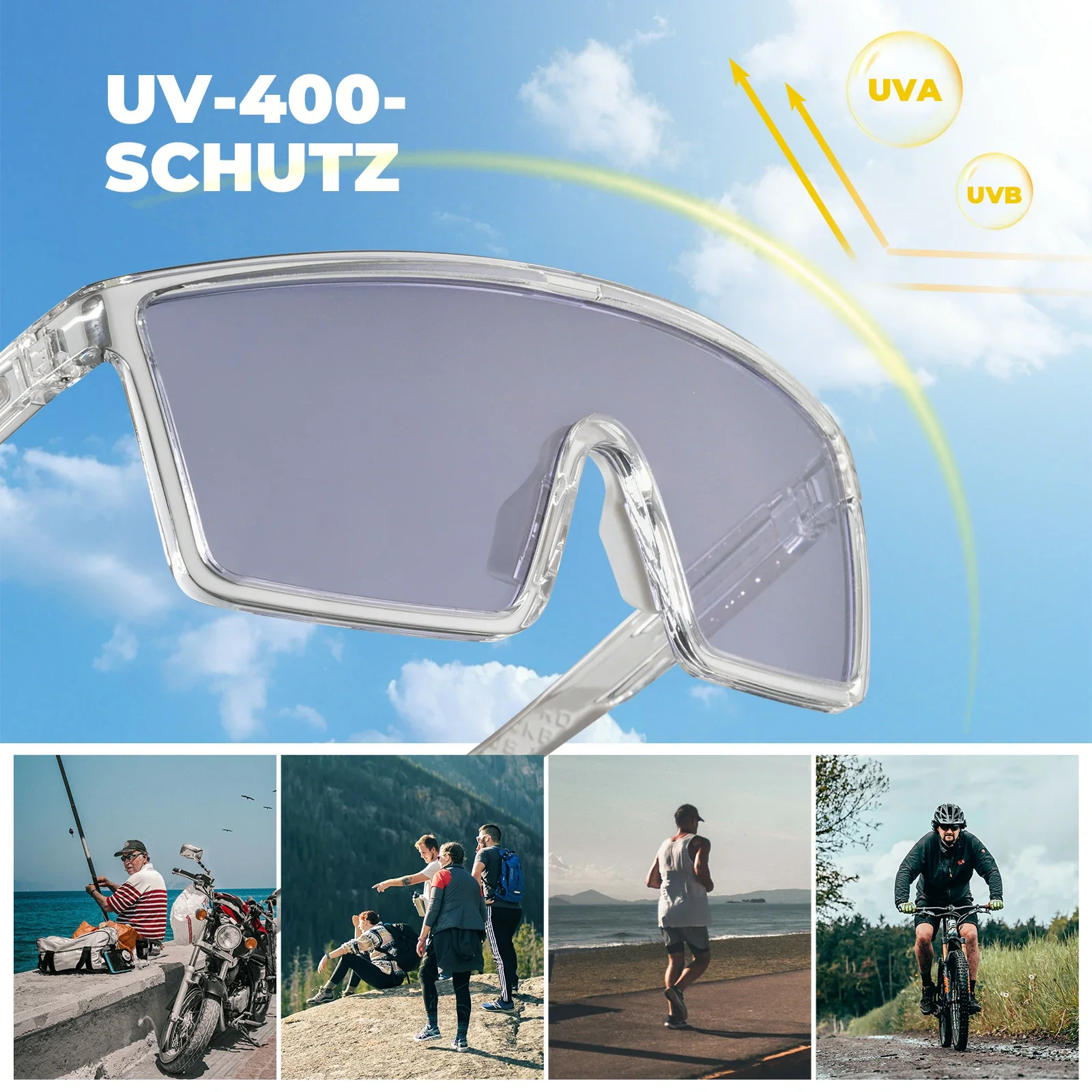 Photochromatisch Fahrradbrille  UV400 mit TR90 Rah b5ad197b25da