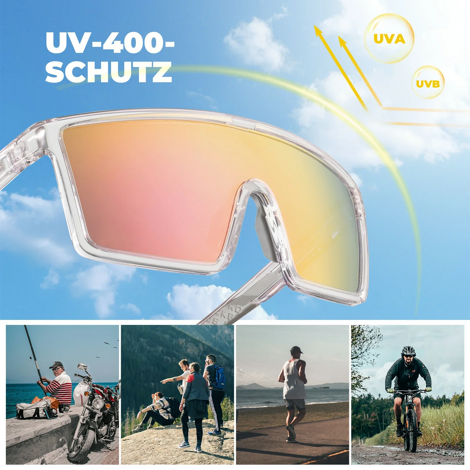 Polarisiert Fahrradbrille  UV400 mit TR90 Rahmen 8d367050f5d2