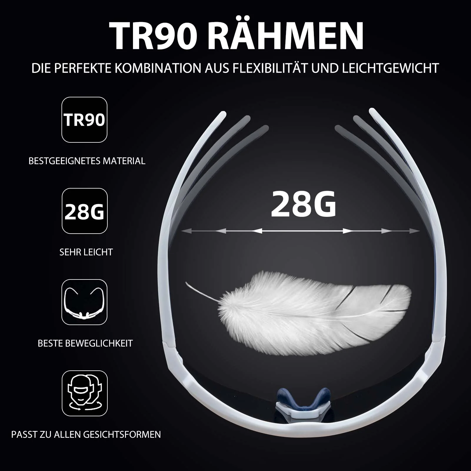 Polarisierte Fahrradbrille mit 4 Wechselgläsern 1b834d236e24