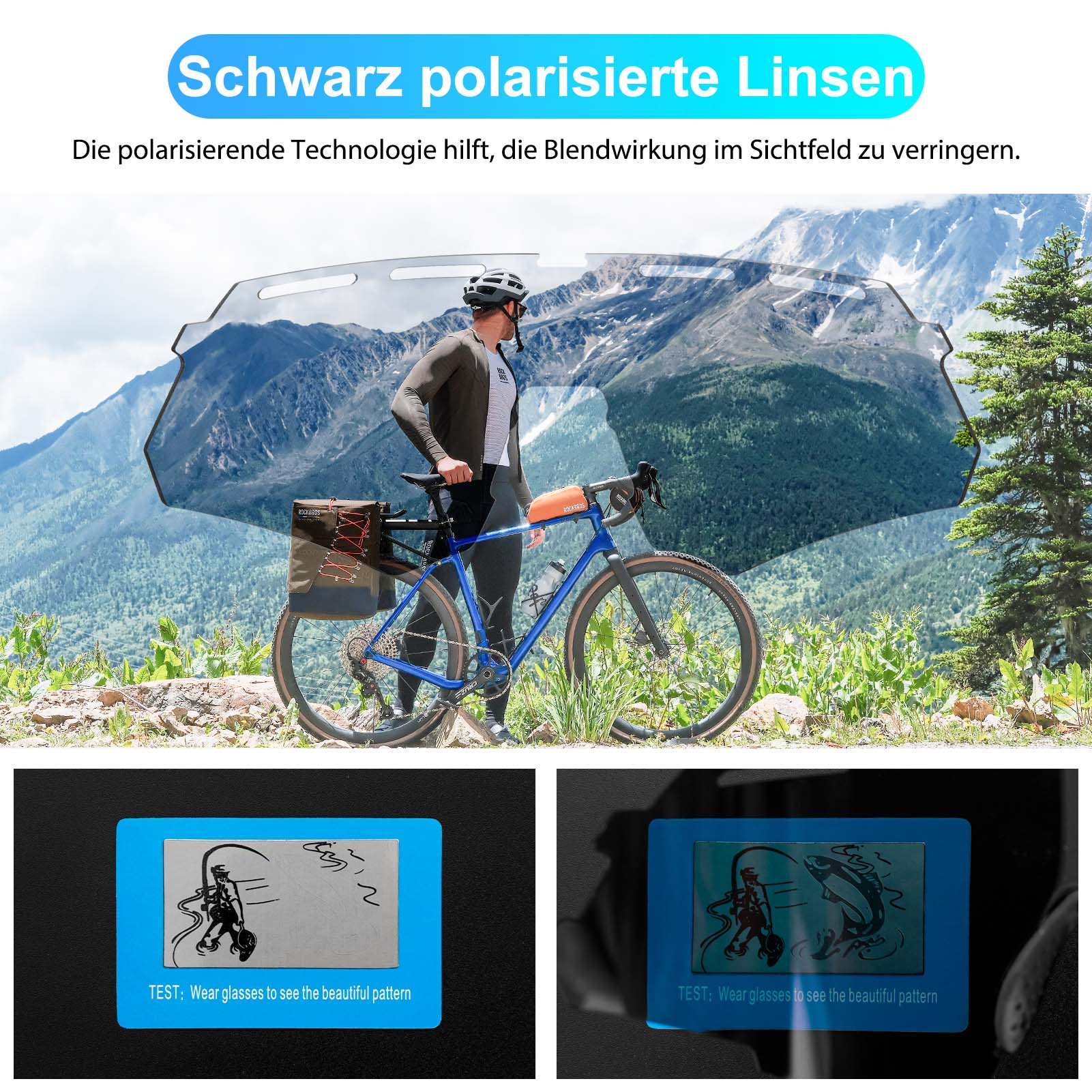 Polarisierte Fahrradbrille mit 4 Wechselgläsern 27c906d358ea
