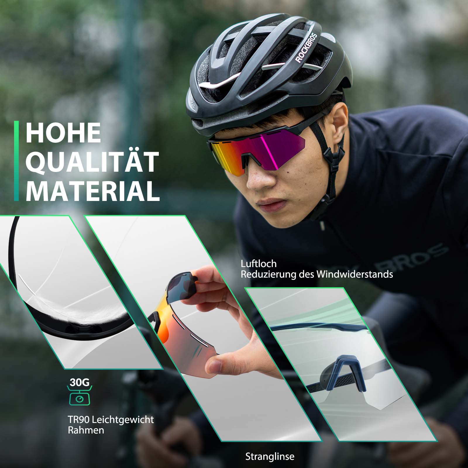 Polarisierte Fahrradbrille mit 4 Wechselgläsern 3e064c6cdadd