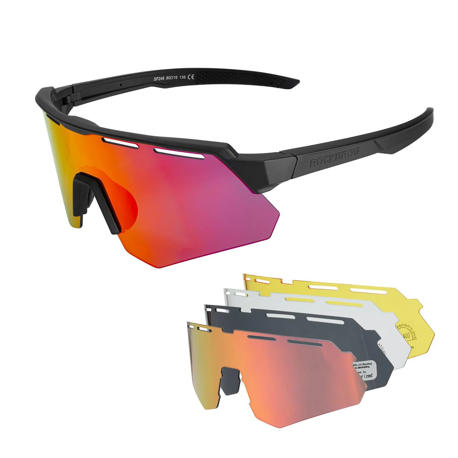 Polarisierte Fahrradbrille mit 4 Wechselgläsern 883aef68737e