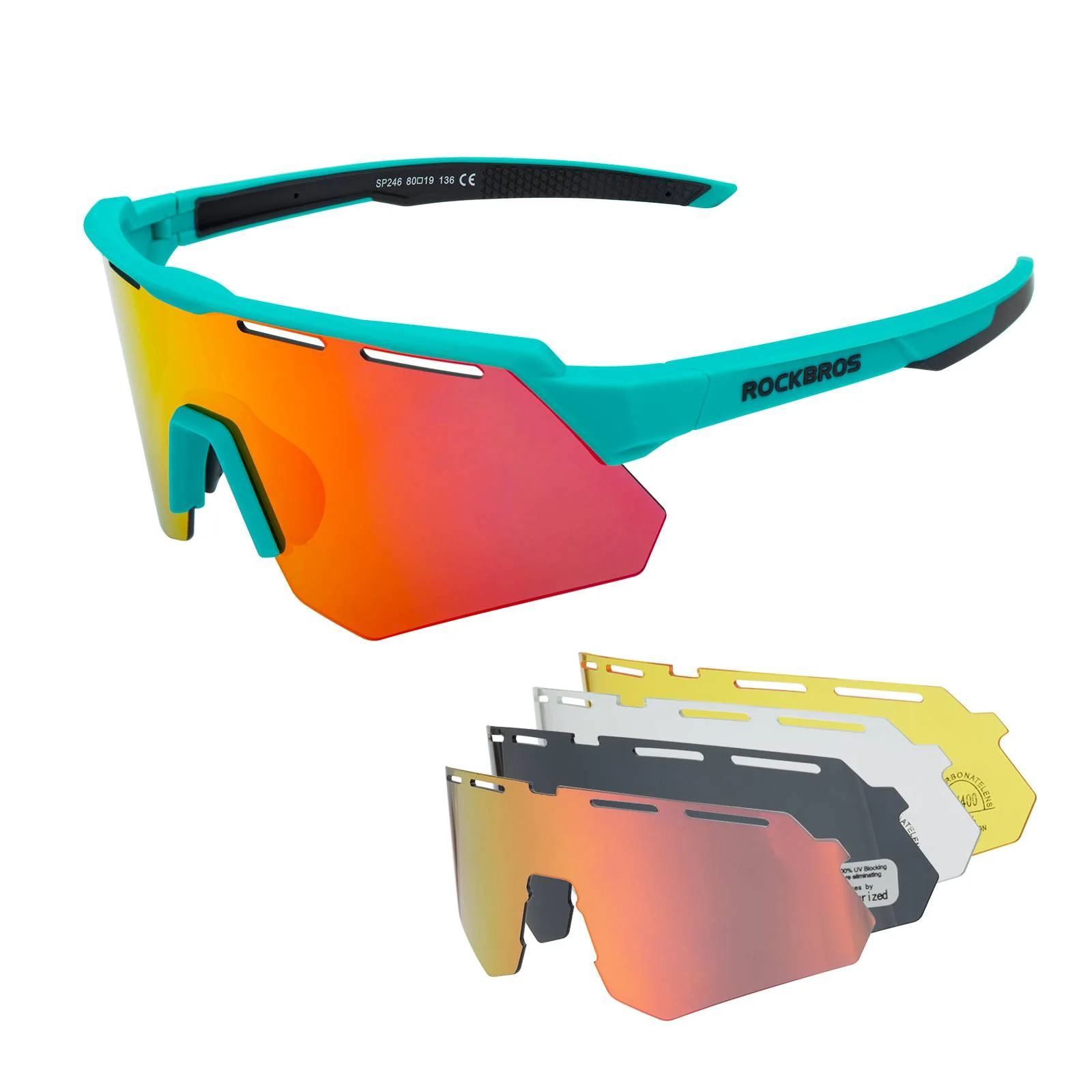 Polarisierte Fahrradbrille mit 4 Wechselgläsern 8a0635b27618
