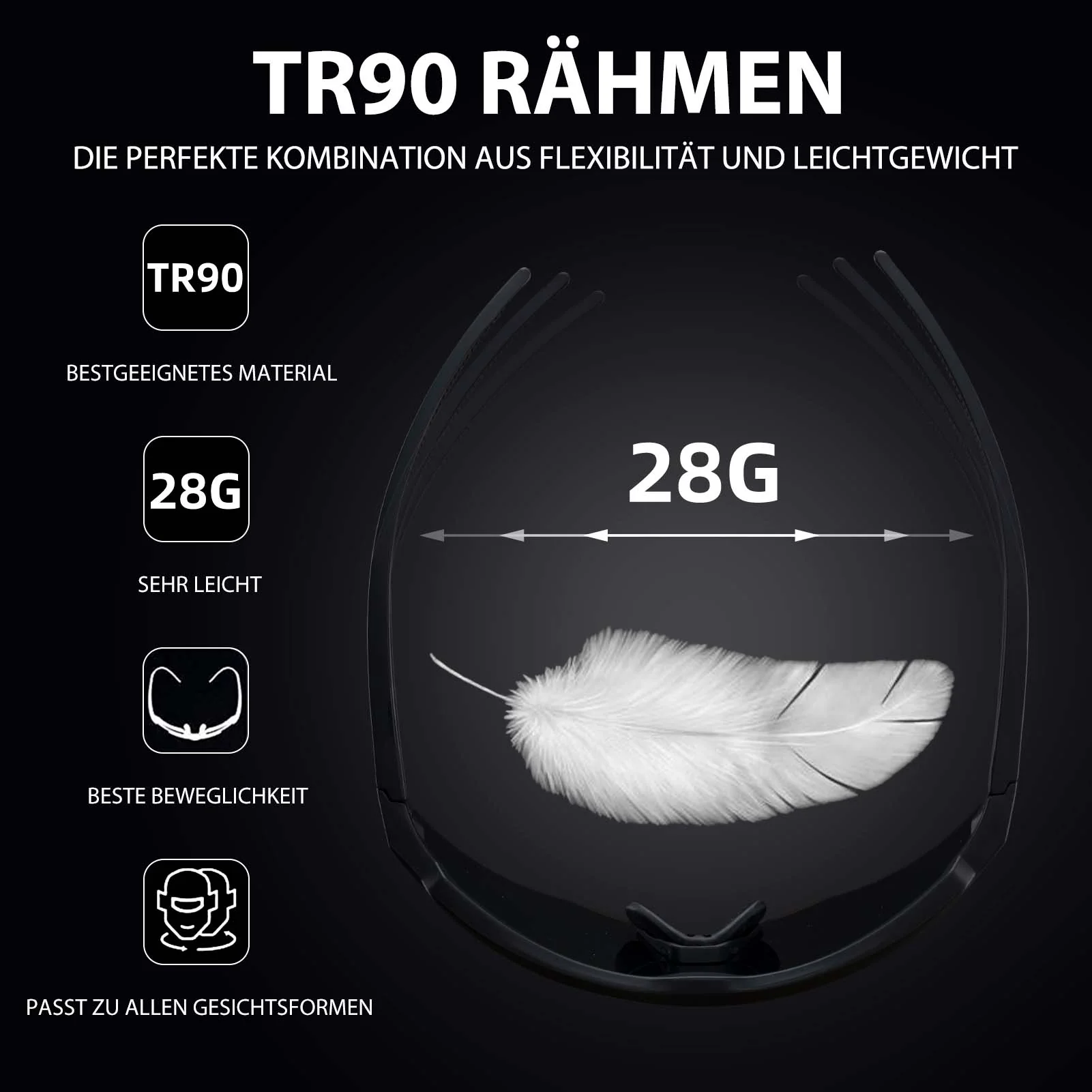 Polarisierte Fahrradbrille mit 4 Wechselgläsern fa89f1b52f6e