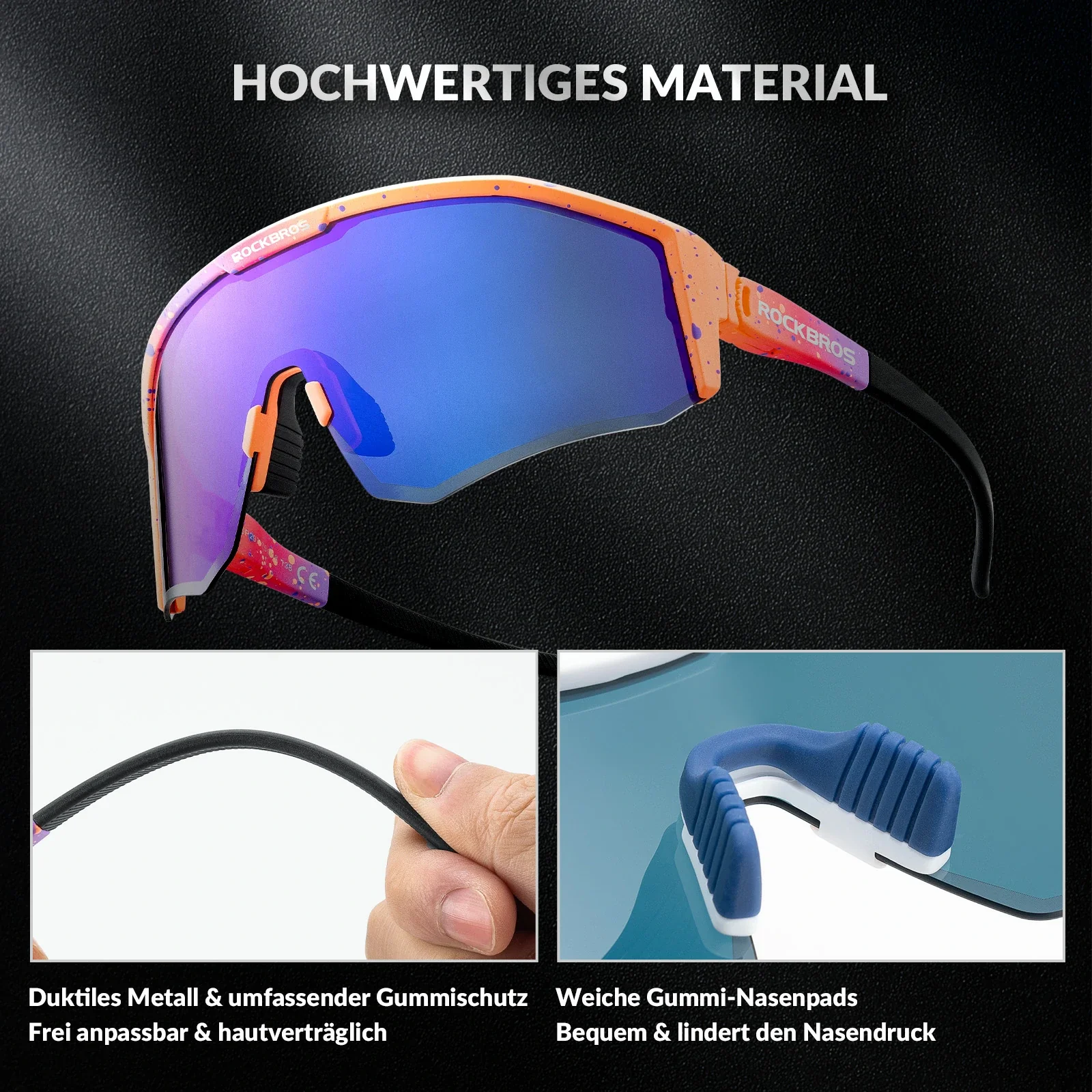 Polarisierte Fahrradbrille mit Verstellbaren Bügel 149cfc1e405e