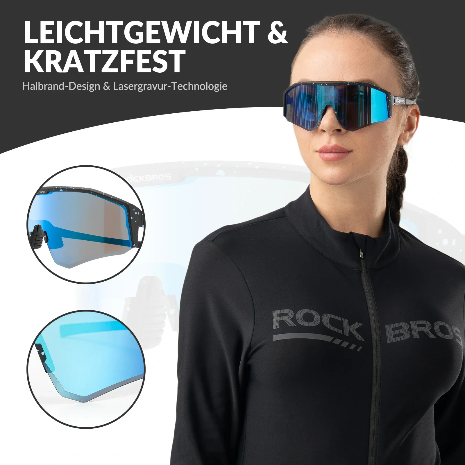 Polarisierte Fahrradbrille mit Verstellbaren Bügel 6edff4e23e7a