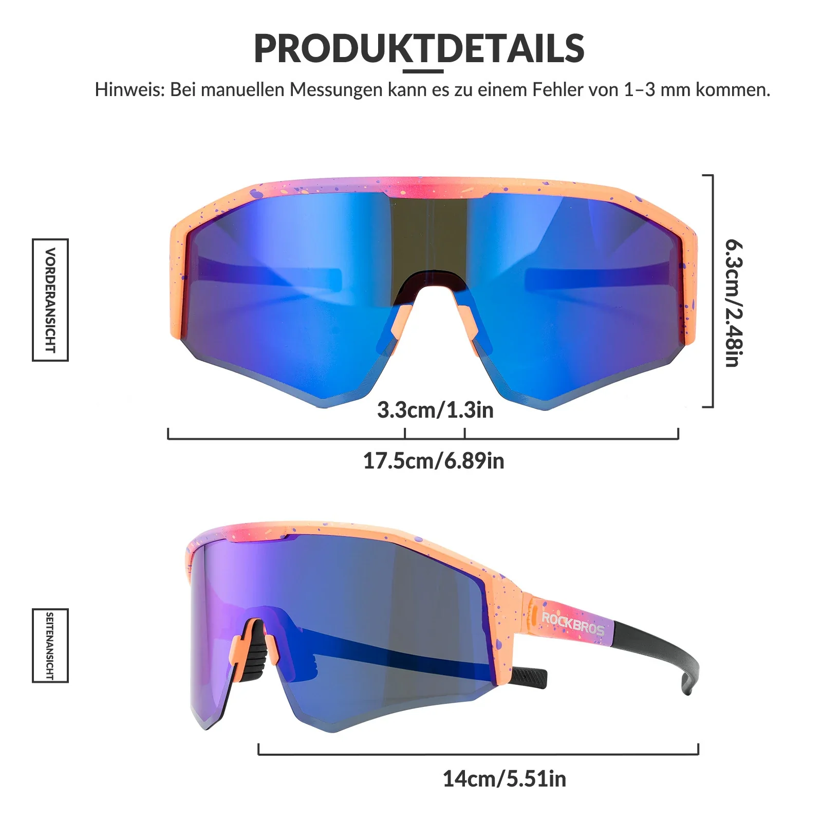 Polarisierte Fahrradbrille mit Verstellbaren Bügel 9a4bee5d3b8e