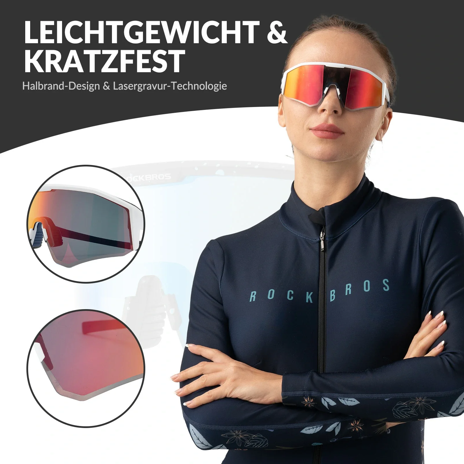 Polarisierte Fahrradbrille mit Verstellbaren Bügel b90586d52149