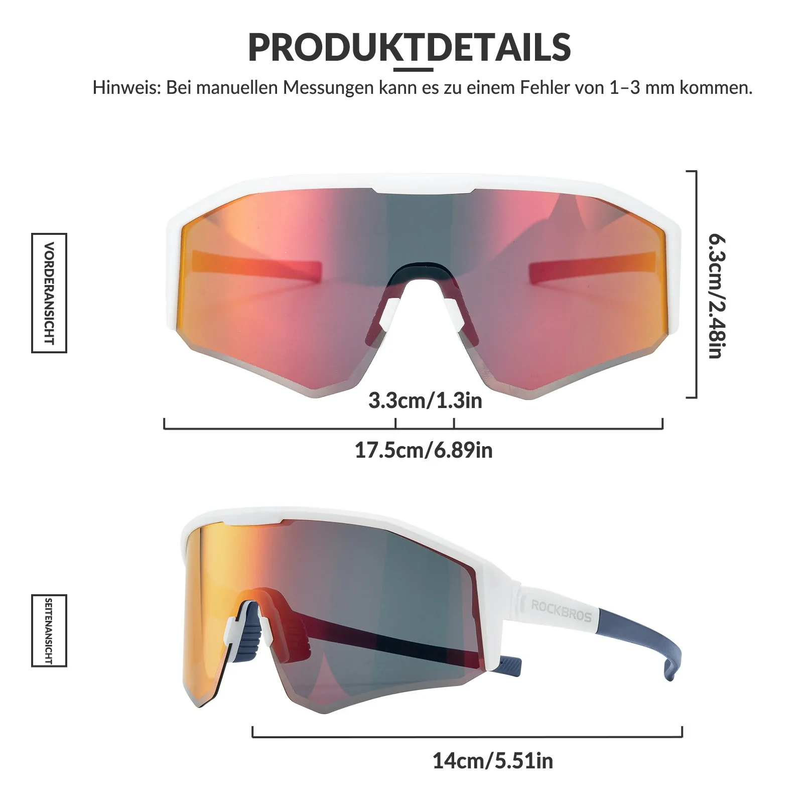 Polarisierte Fahrradbrille mit Verstellbaren Bügel ce310bf4f997