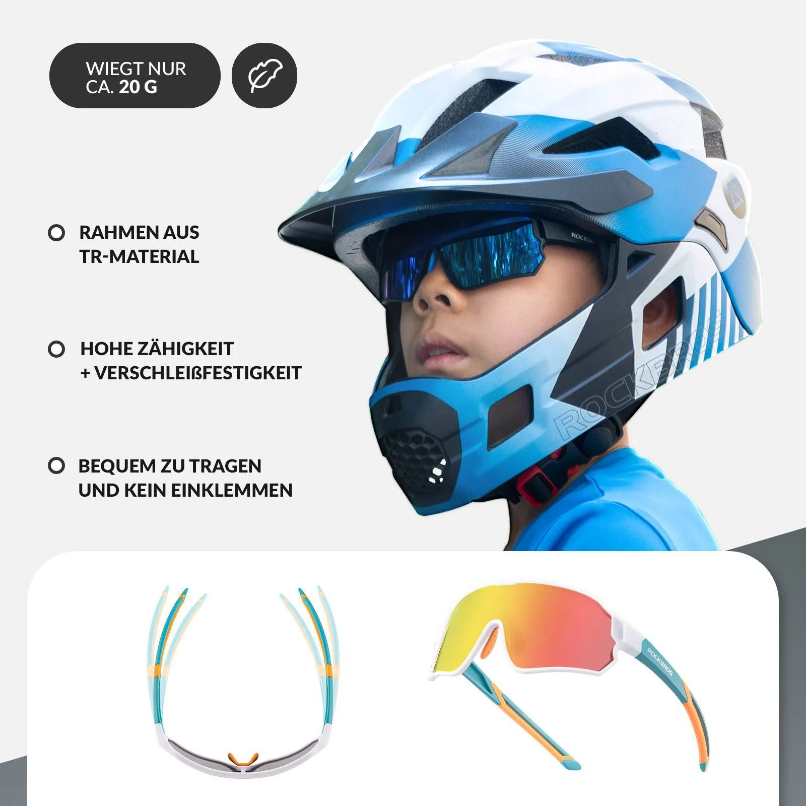 Polarisierte Kinder Fahrradbrille mit UV400 Schutz 146b7cdb1503