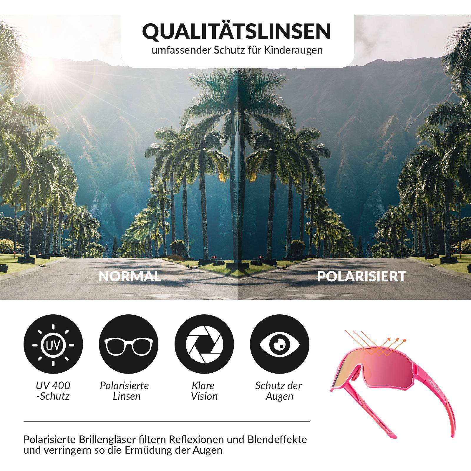 Polarisierte Kinder Fahrradbrille mit UV400 Schutz 2d9aae33bd89