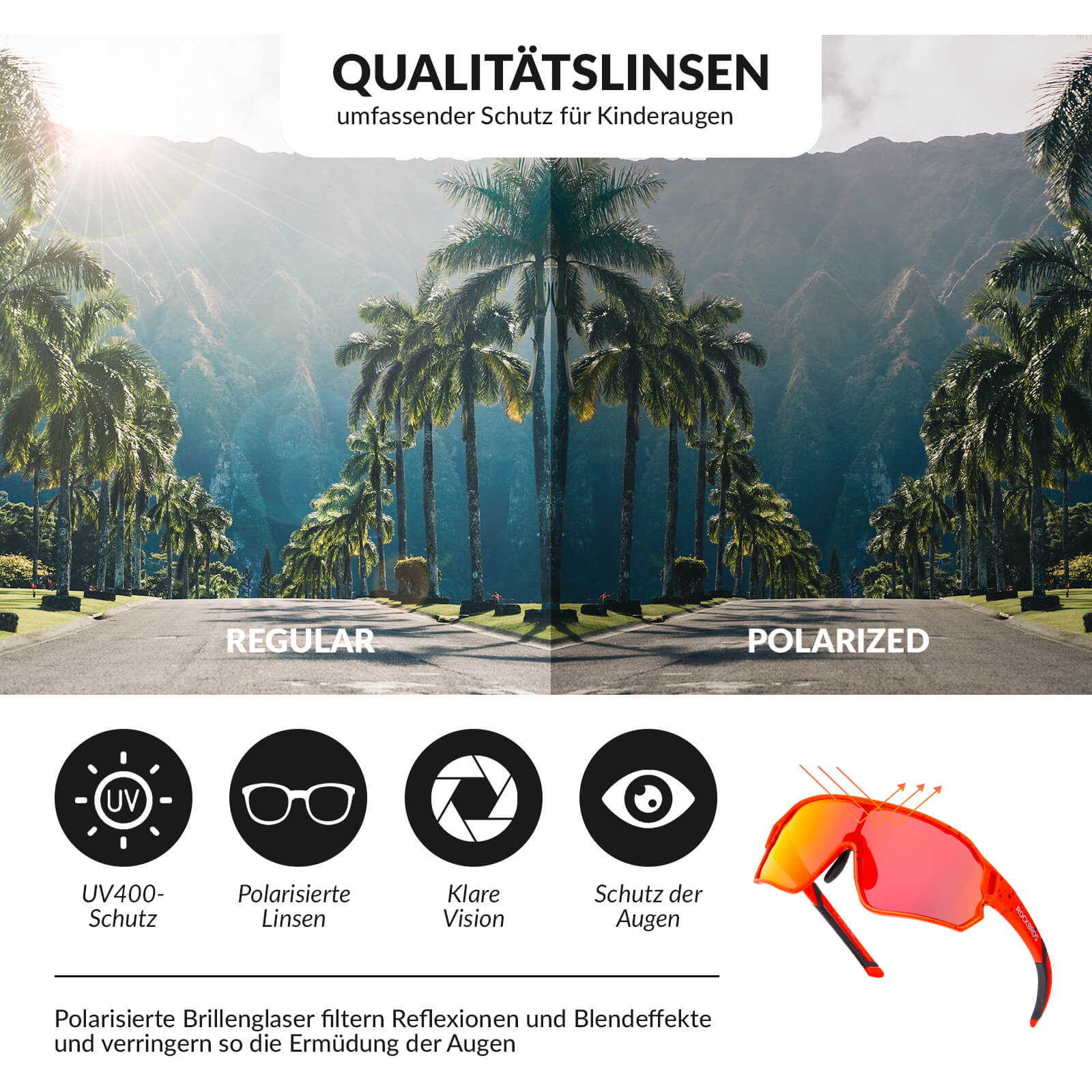 Polarisierte Kinder Fahrradbrille mit UV400 Schutz cacde046d390