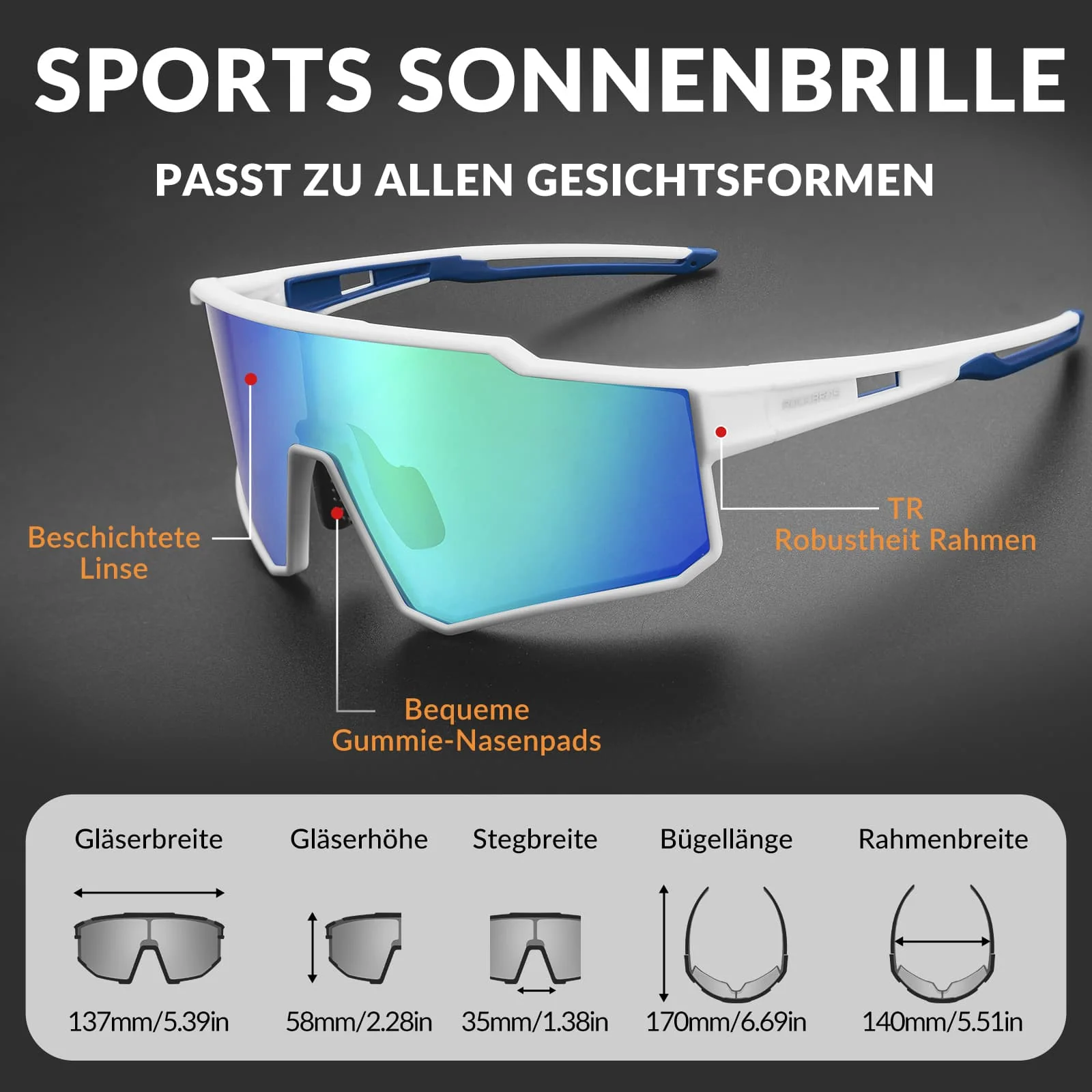 Polarisierte Sport Sonnenbrille für den Outdoorspo 041e8eb0a951