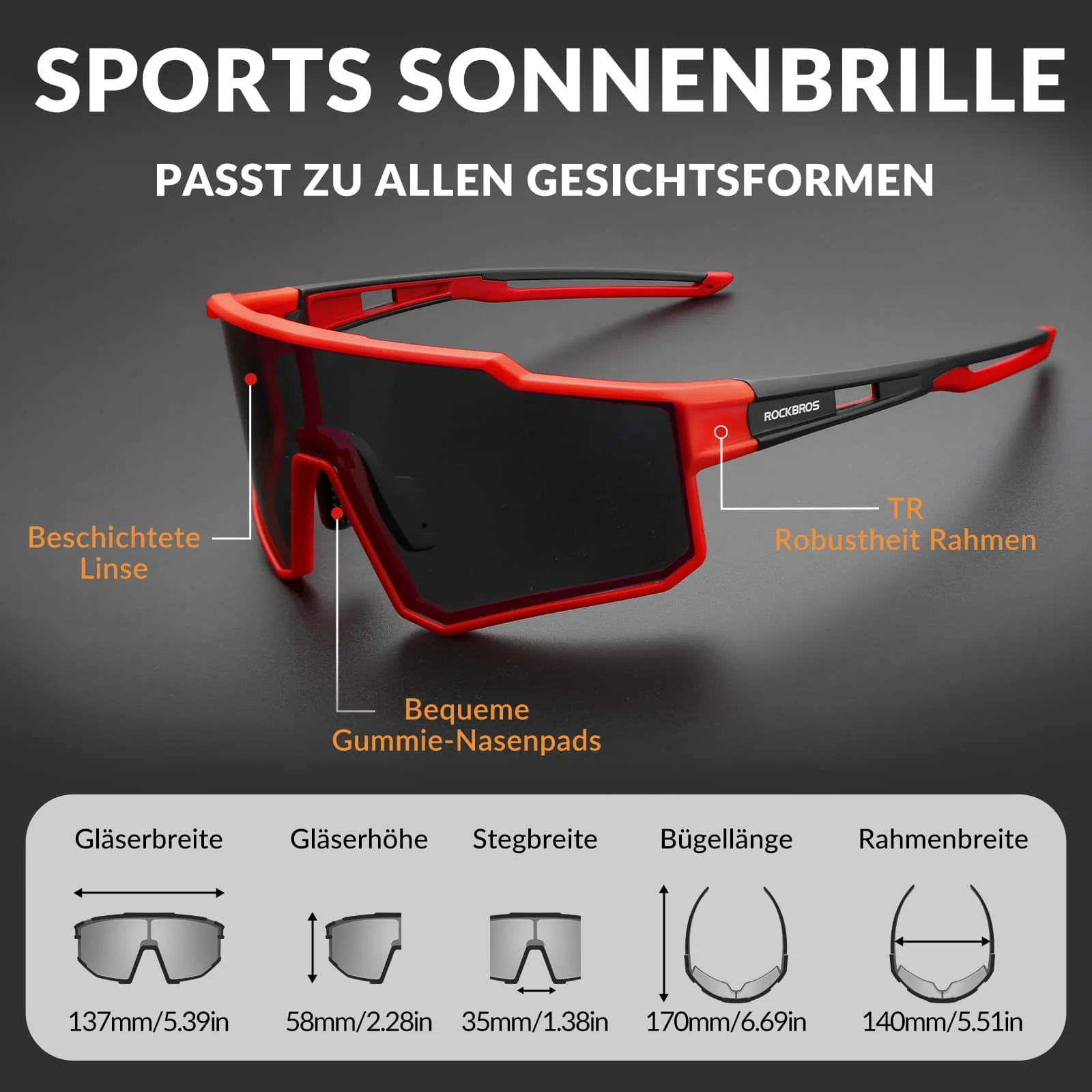 Polarisierte Sport Sonnenbrille für den Outdoorspo 622df41f23fa