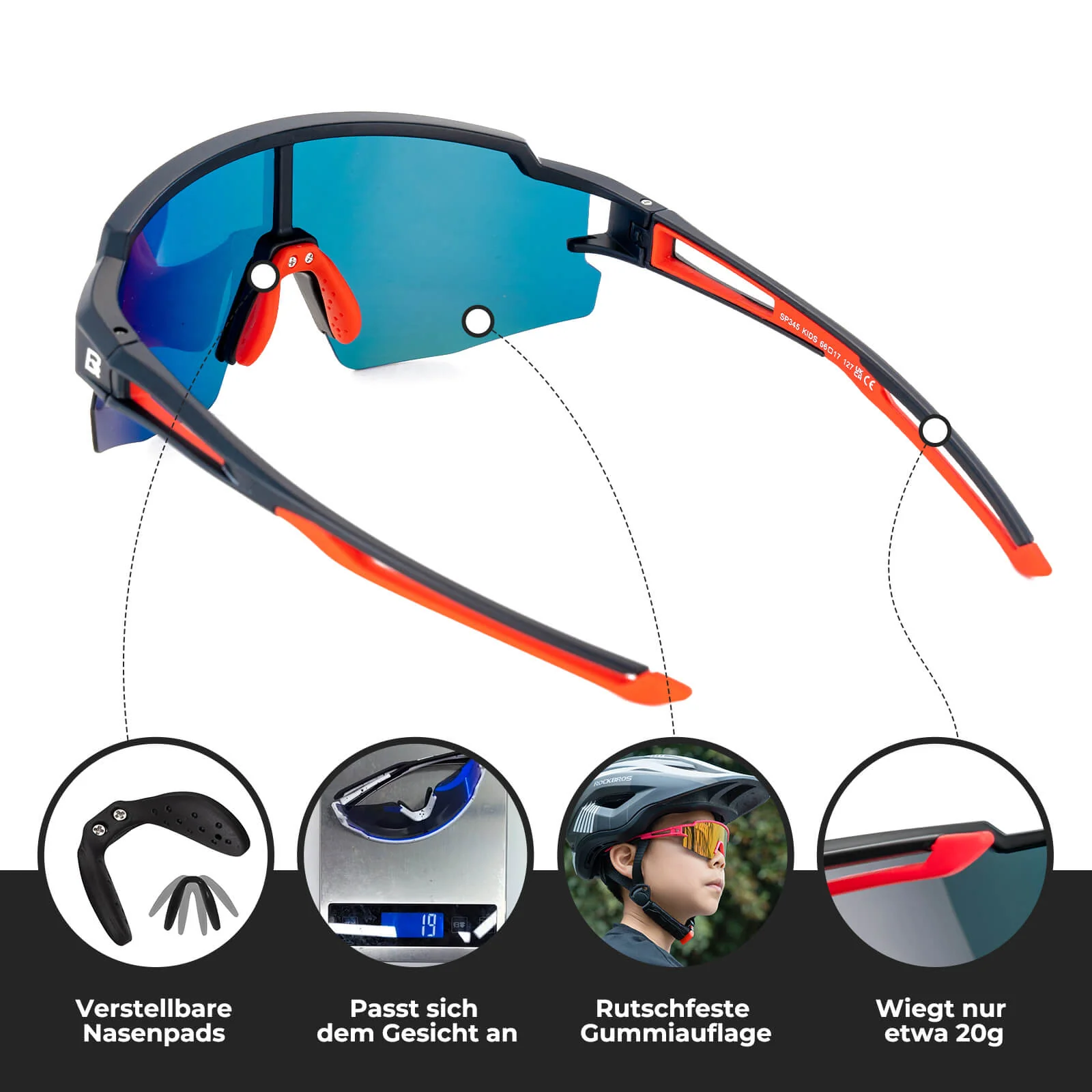 Polarisierte Sport  und Fahrradbrille für Kinder 2472c6fb9ca1