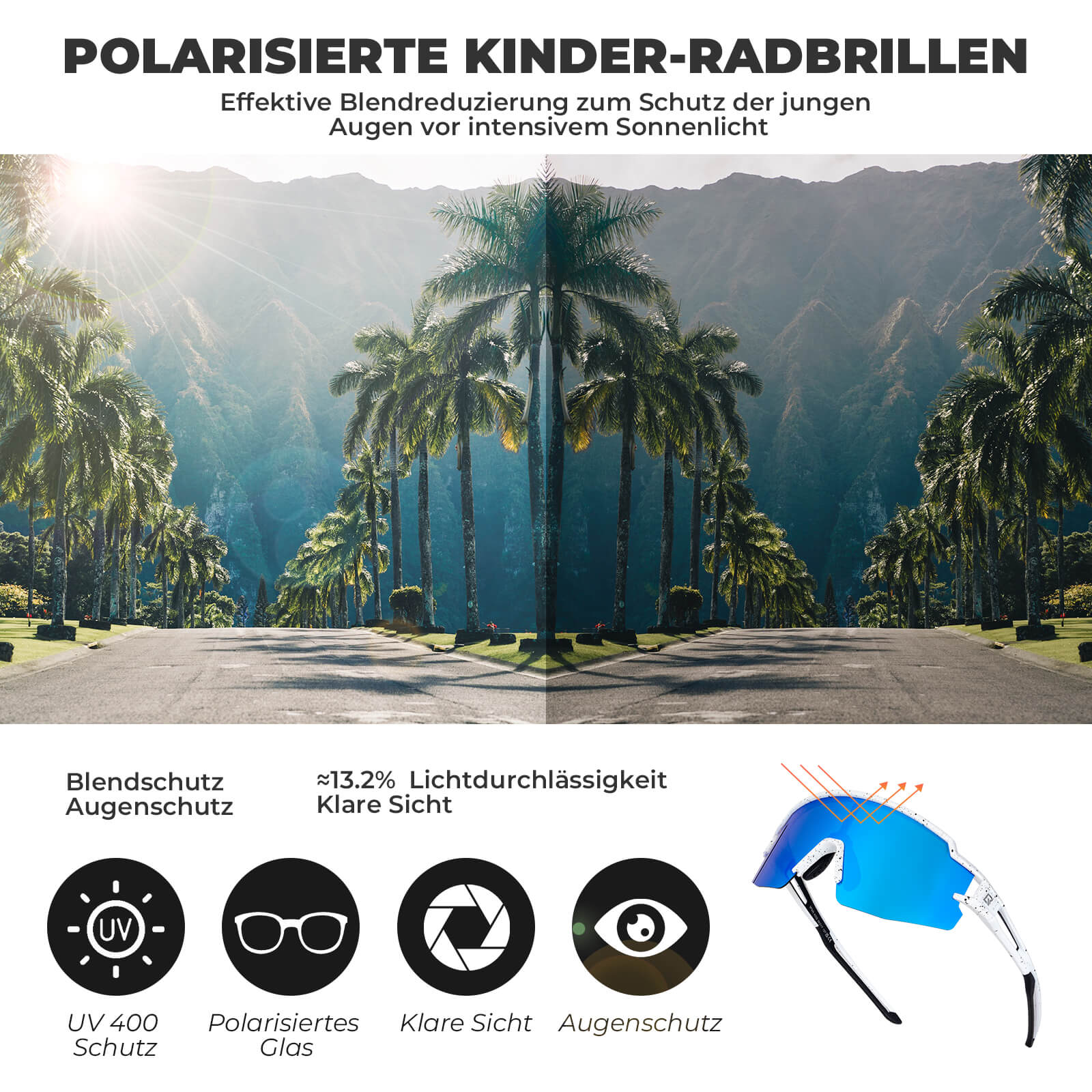 Polarisierte Sport  und Fahrradbrille für Kinder 2bdb6a3a746e