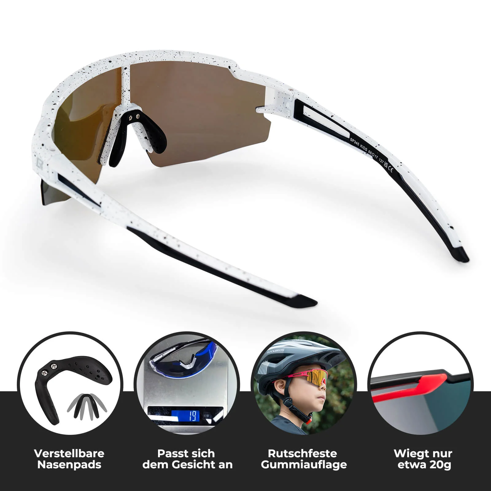Polarisierte Sport  und Fahrradbrille für Kinder 2d905d228e9e