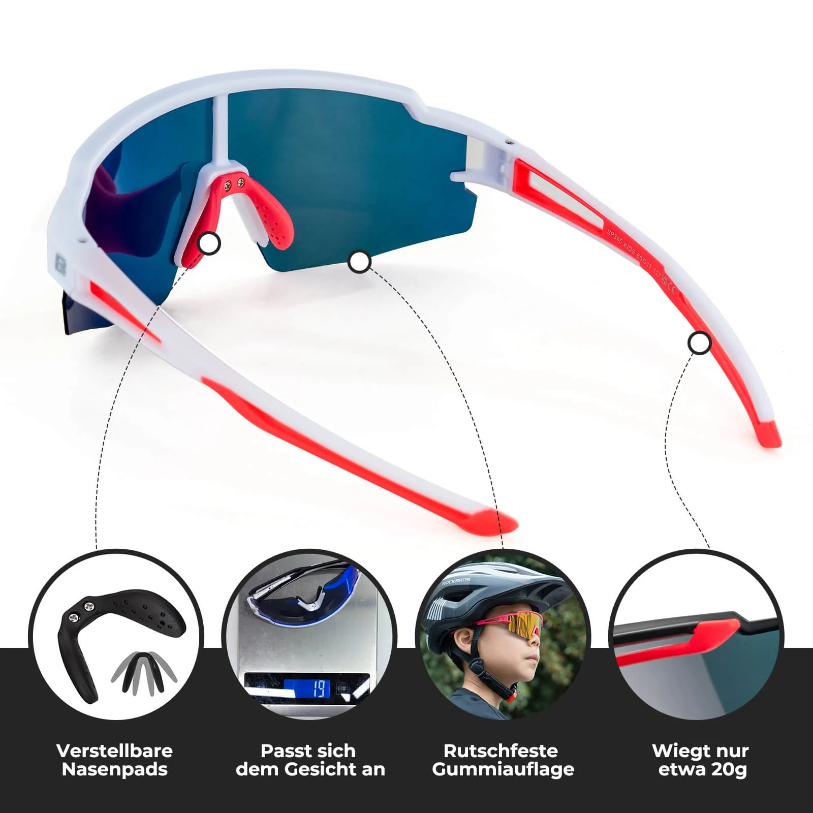 Polarisierte Sport  und Fahrradbrille für Kinder 5fa50aca91a8