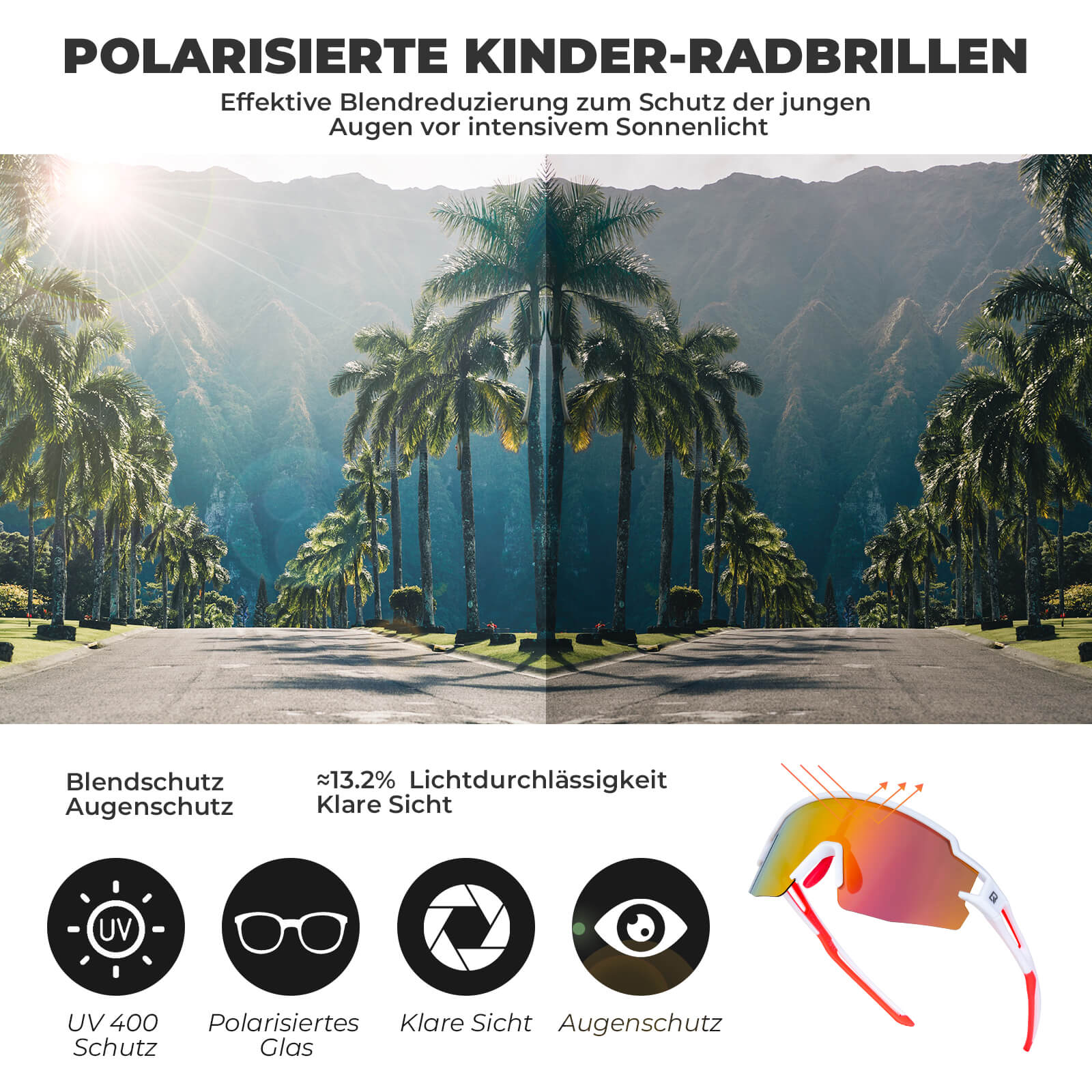 Polarisierte Sport  und Fahrradbrille für Kinder 93d121234c55