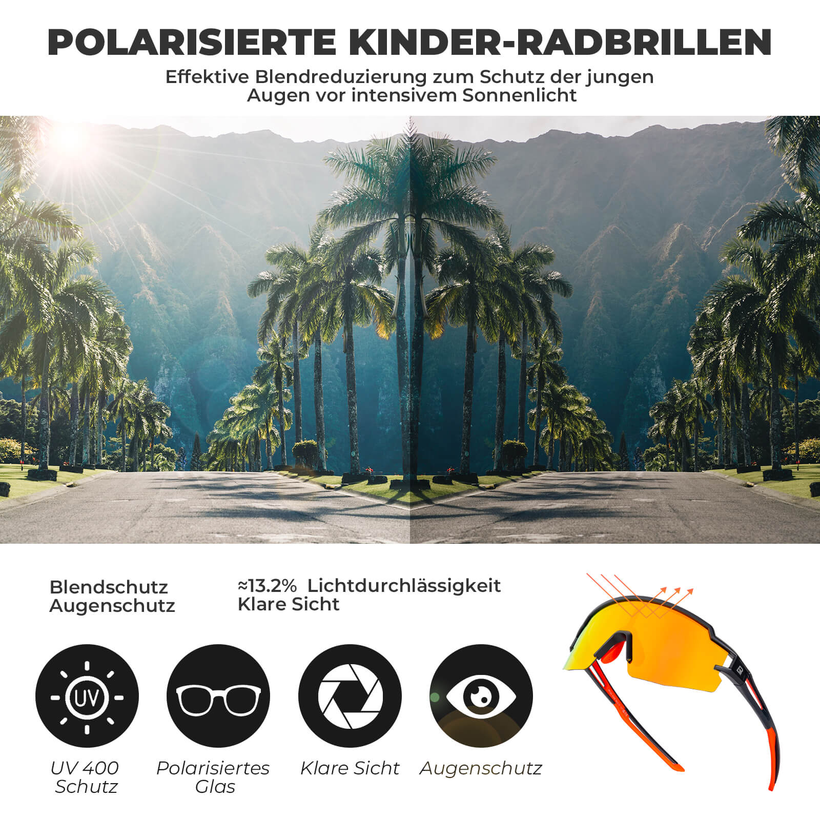 Polarisierte Sport  und Fahrradbrille für Kinder c183e528118d