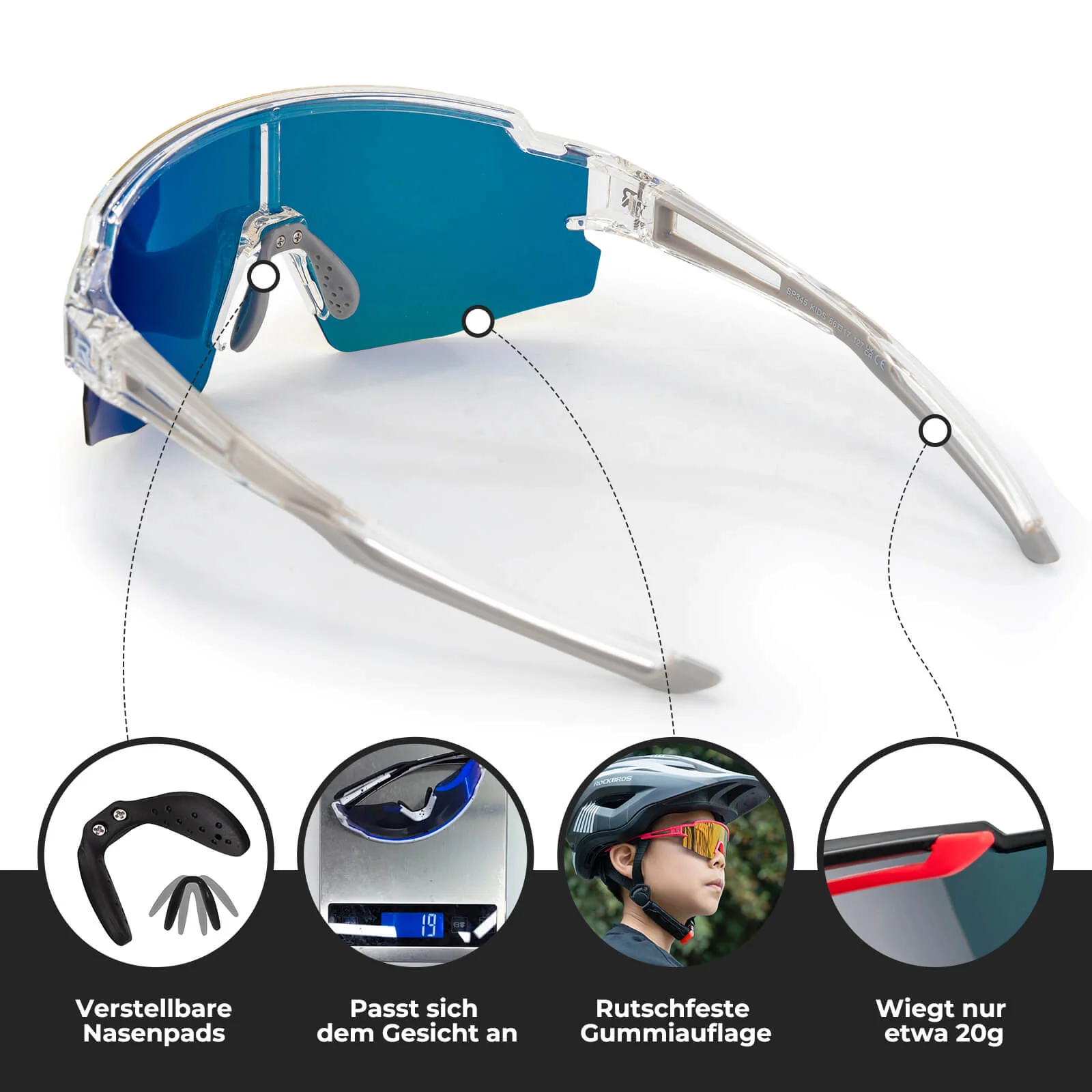 Polarisierte Sport  und Fahrradbrille für Kinder cbf6d5d4aec0