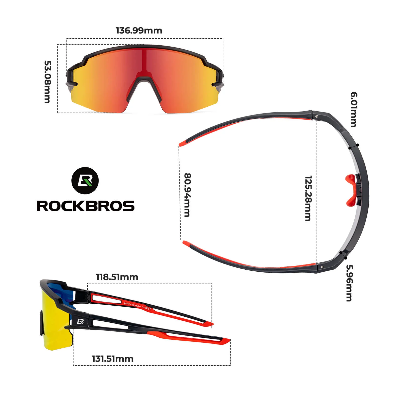 Polarisierte Sport  und Fahrradbrille für Kinder ec13a1adafb8