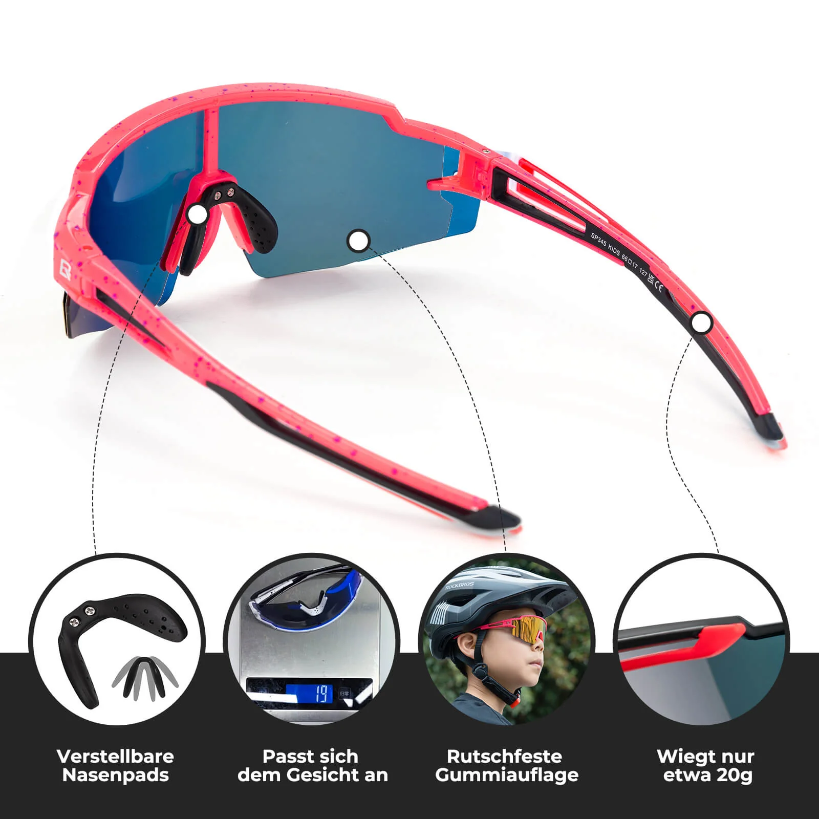 Polarisierte Sport  und Fahrradbrille für Kinder f47e53de1219