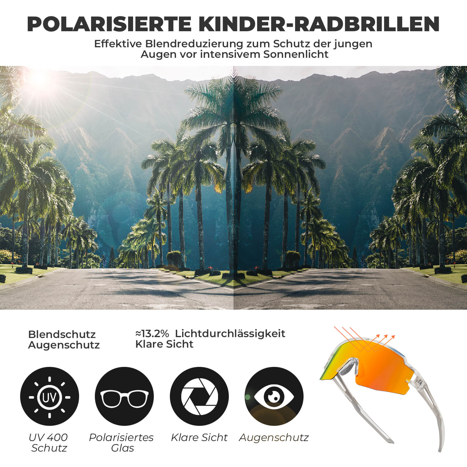 Polarisierte Sport  und Fahrradbrille für Kinder f59f6cea269a