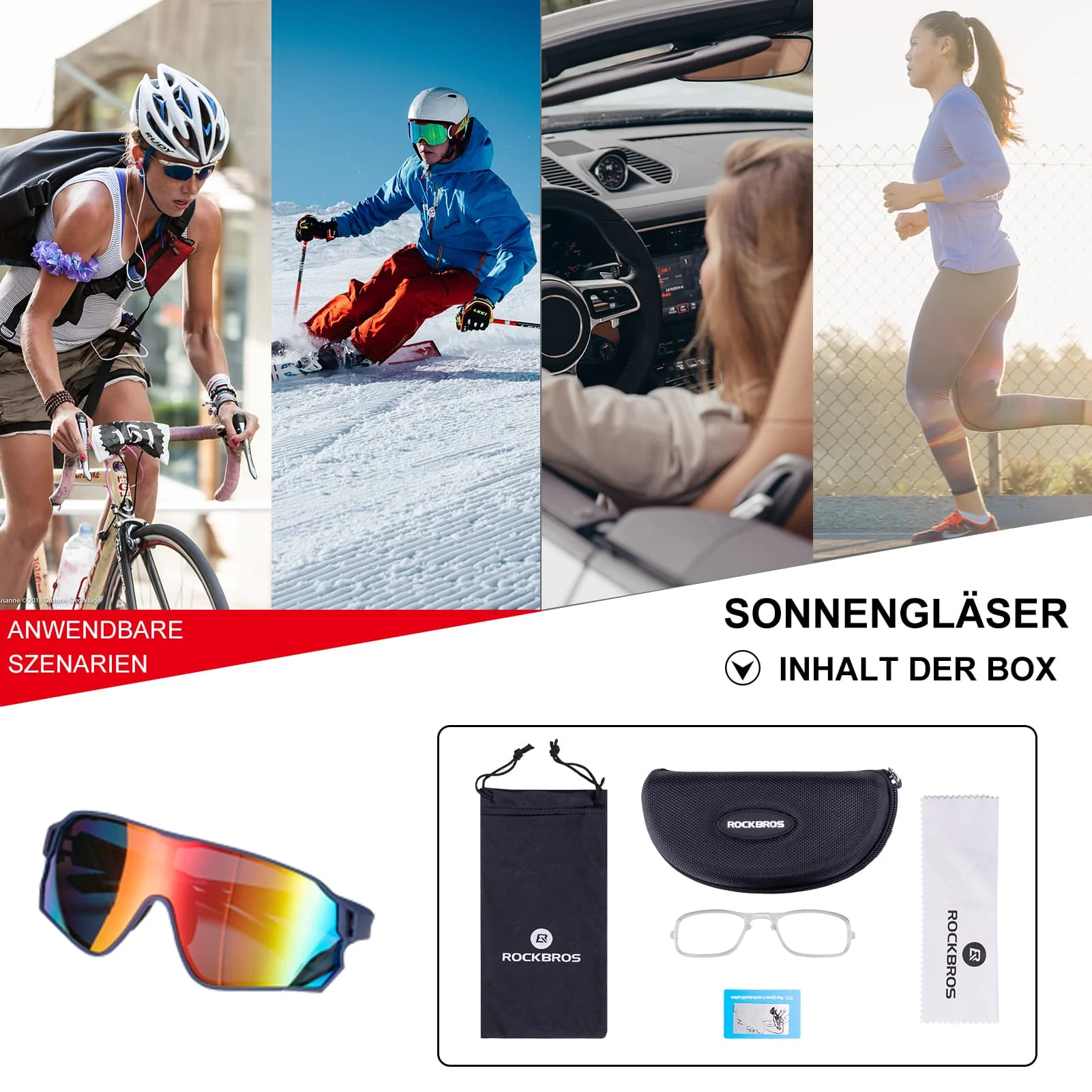 Polarisierte Sportbrille für Radfahrer  UV Schutz  706ddc60e42d