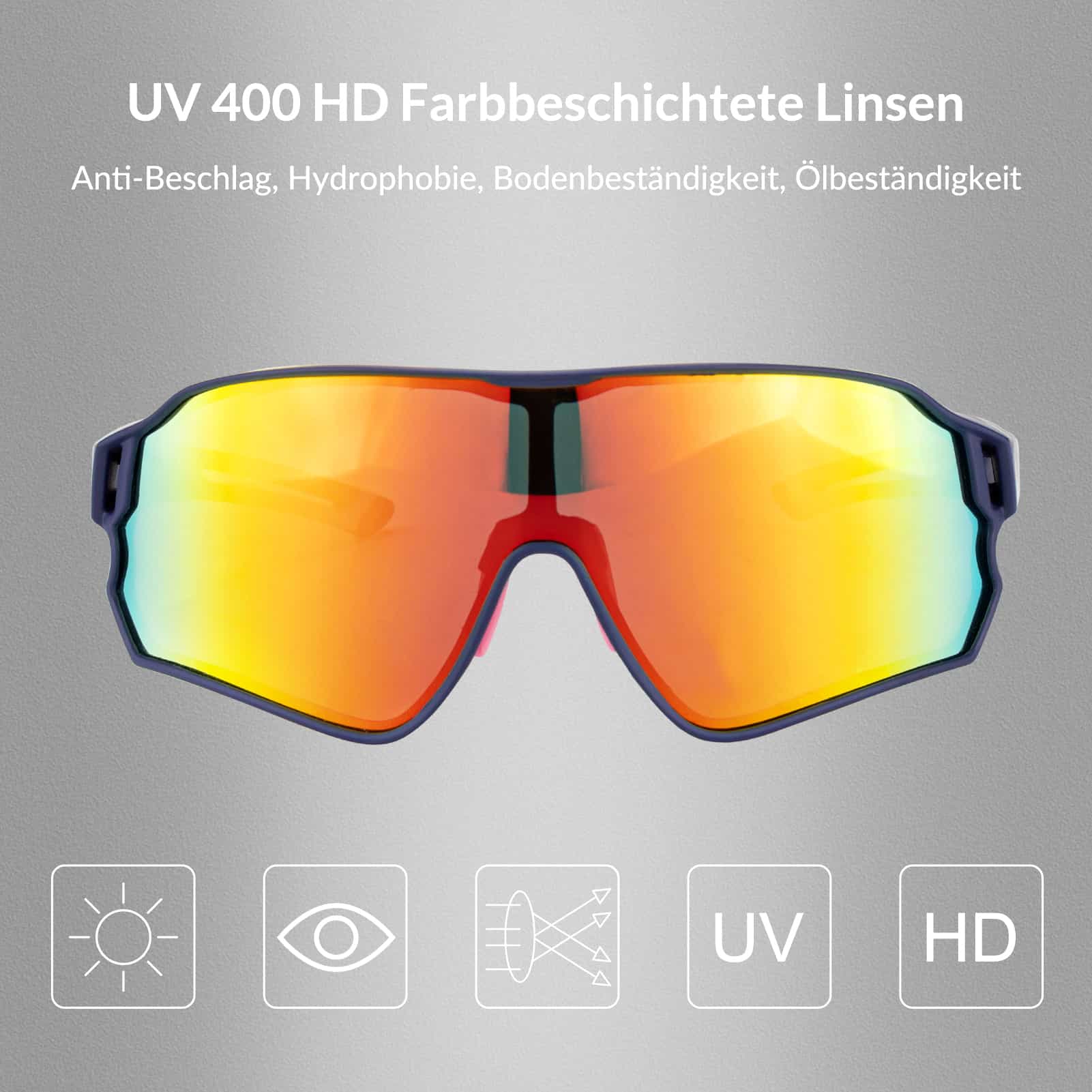 Polarisierte Sportbrille für Radfahrer  UV Schutz  f2ec9fb3eeaa