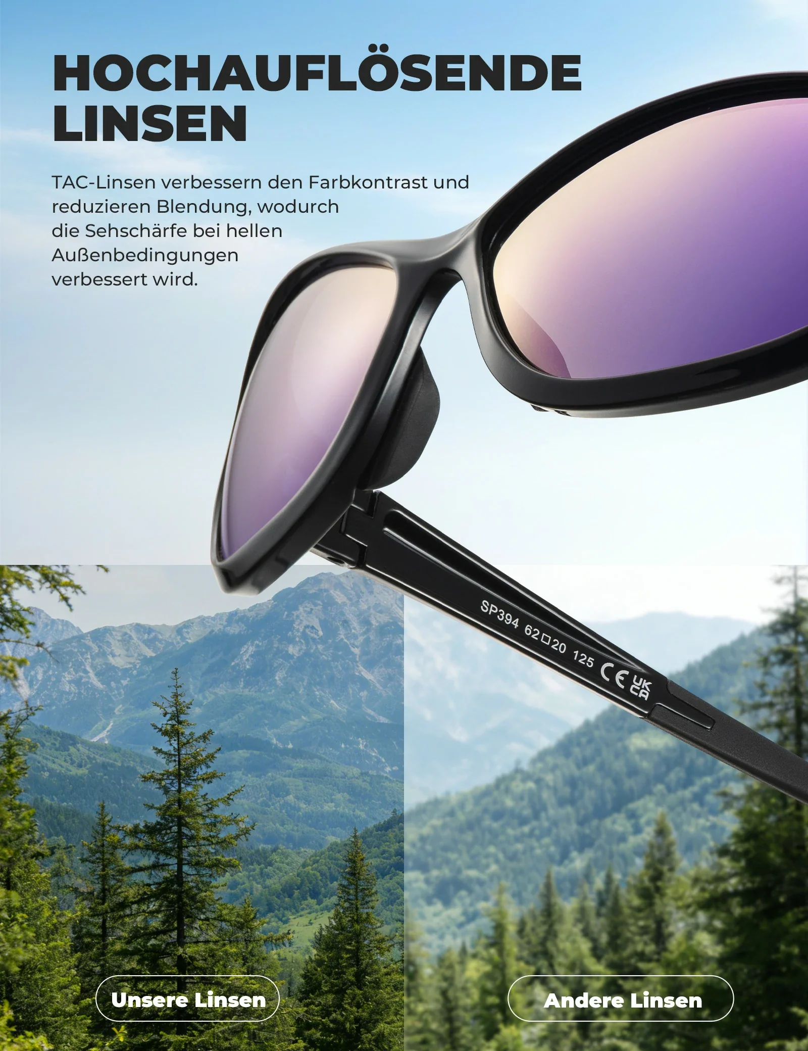Polarisierte Sportsonnenbrille SP394 Ultralight    3ebfca7f57dd