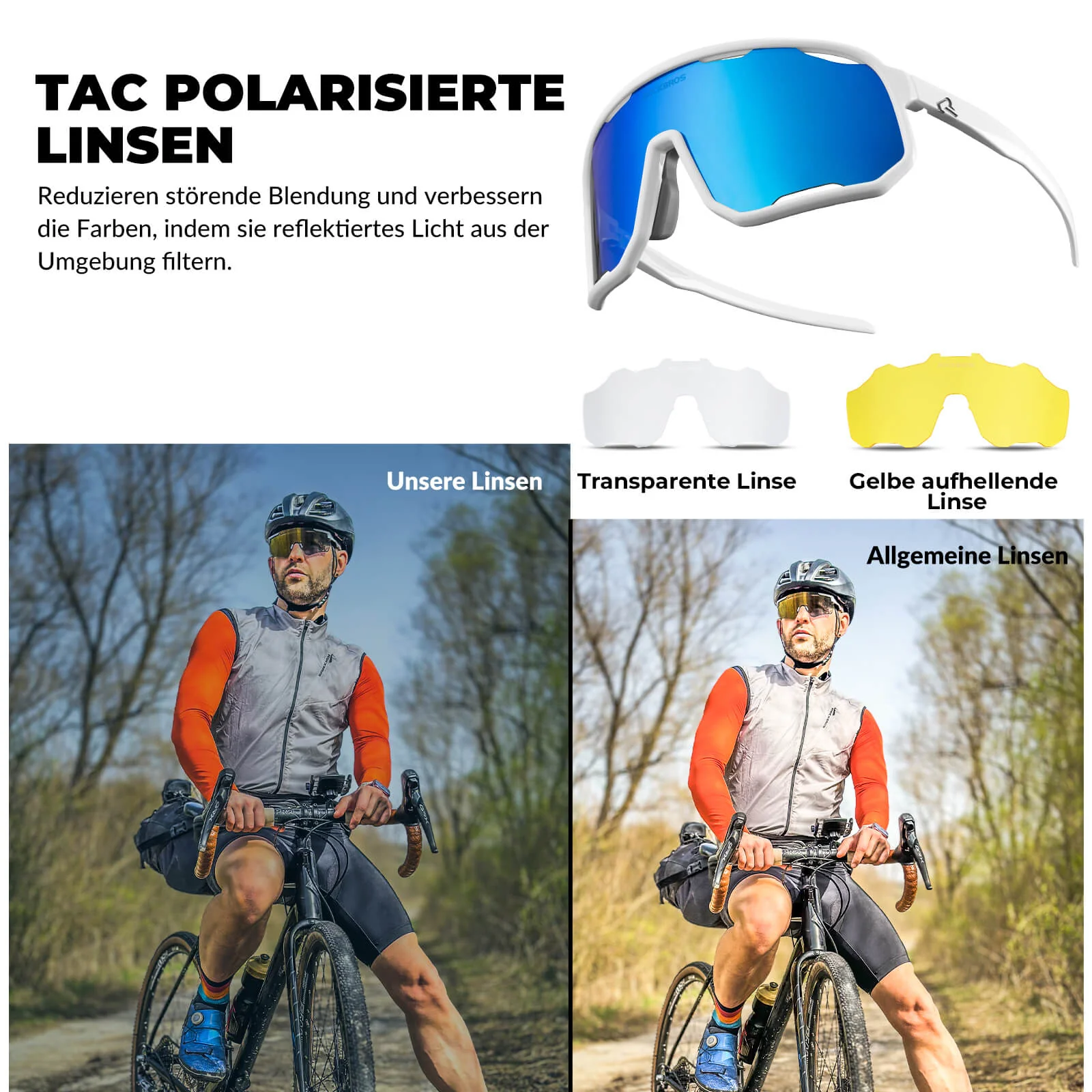 Polarisierte Unisex Fahrradbrille mit Wechsel Nase 566235cf9533