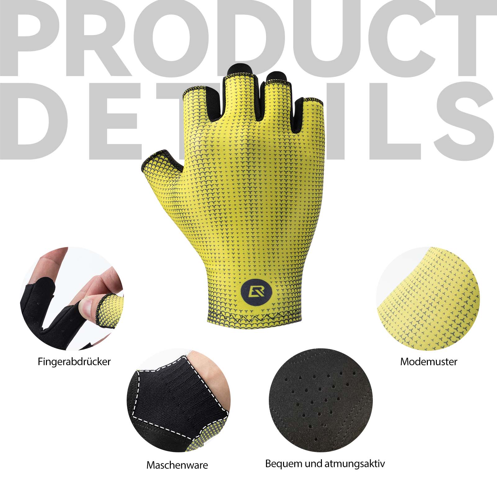 ROCKBROS Halbfinger Radhandschuhe Rutschfest Elast 88b92b4276a4