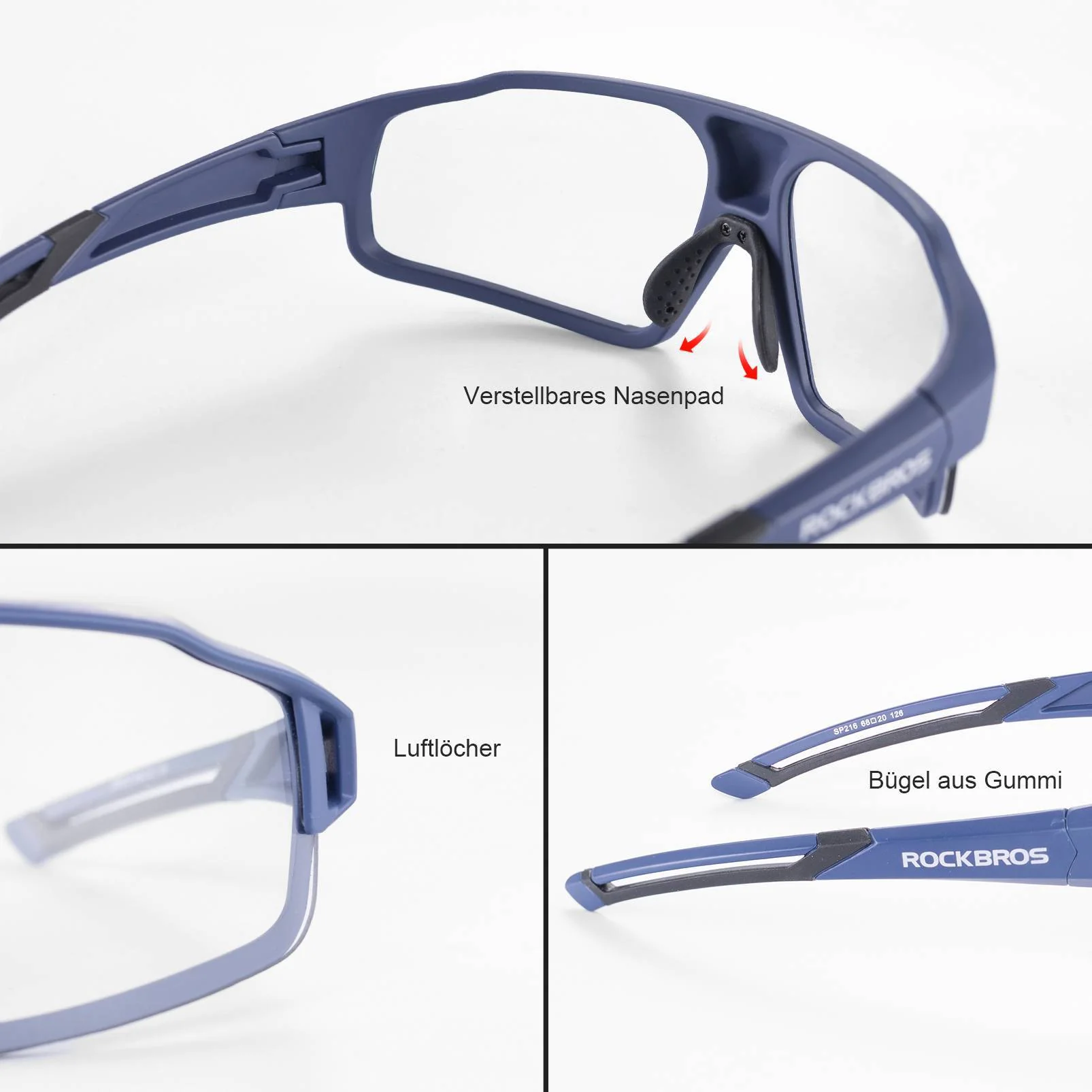 ROCKBROS Photochrome Sonnenbrille für Outdoor Akti 1eb1ff9a7dd7