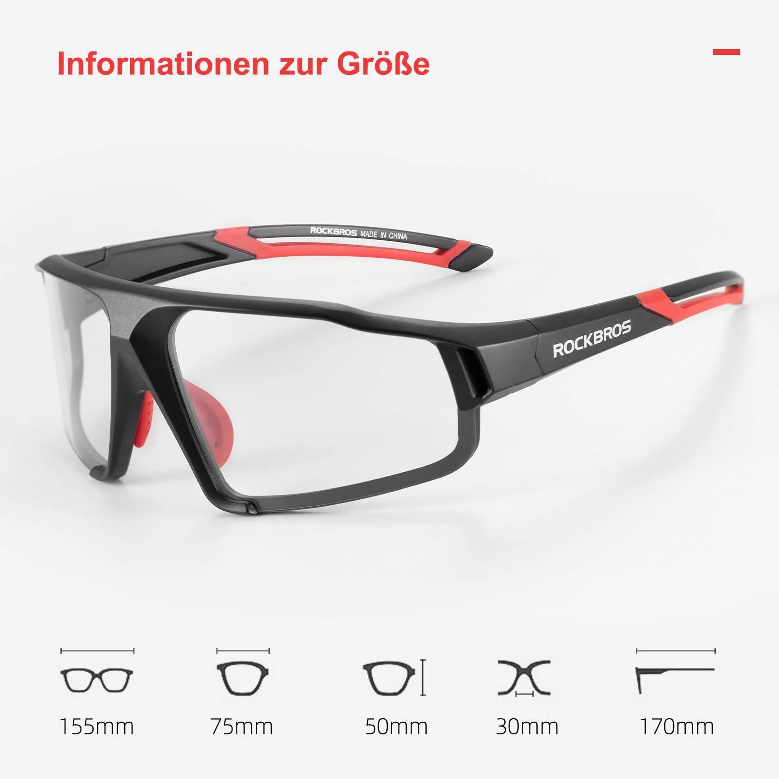 ROCKBROS Photochrome Sonnenbrille für Outdoor Akti 49c766460ab1
