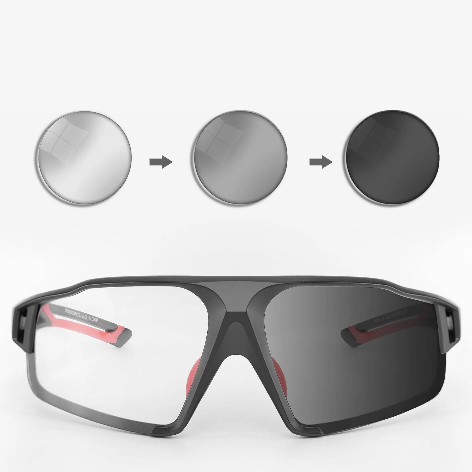 ROCKBROS Photochrome Sonnenbrille für Outdoor Akti 6bb28b43a8c7