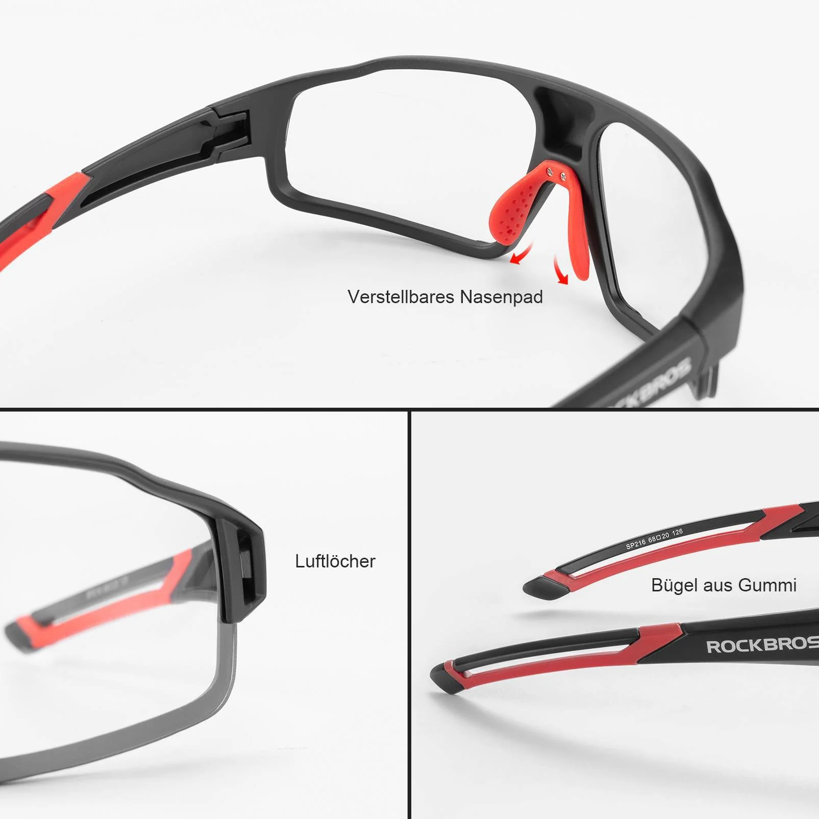 ROCKBROS Photochrome Sonnenbrille für Outdoor Akti b57ea901ab70