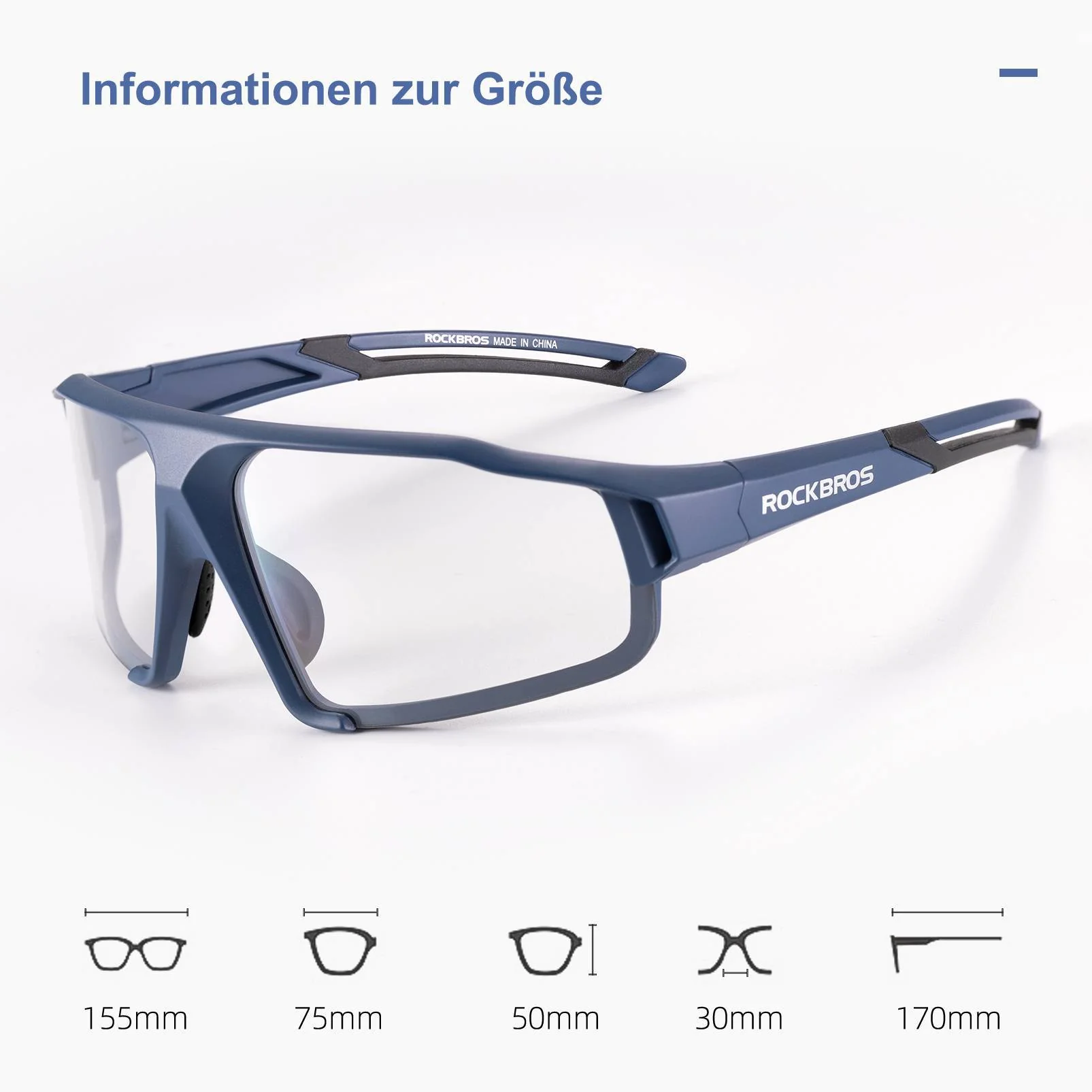 ROCKBROS Photochrome Sonnenbrille für Outdoor Akti dd2c5d2ba183