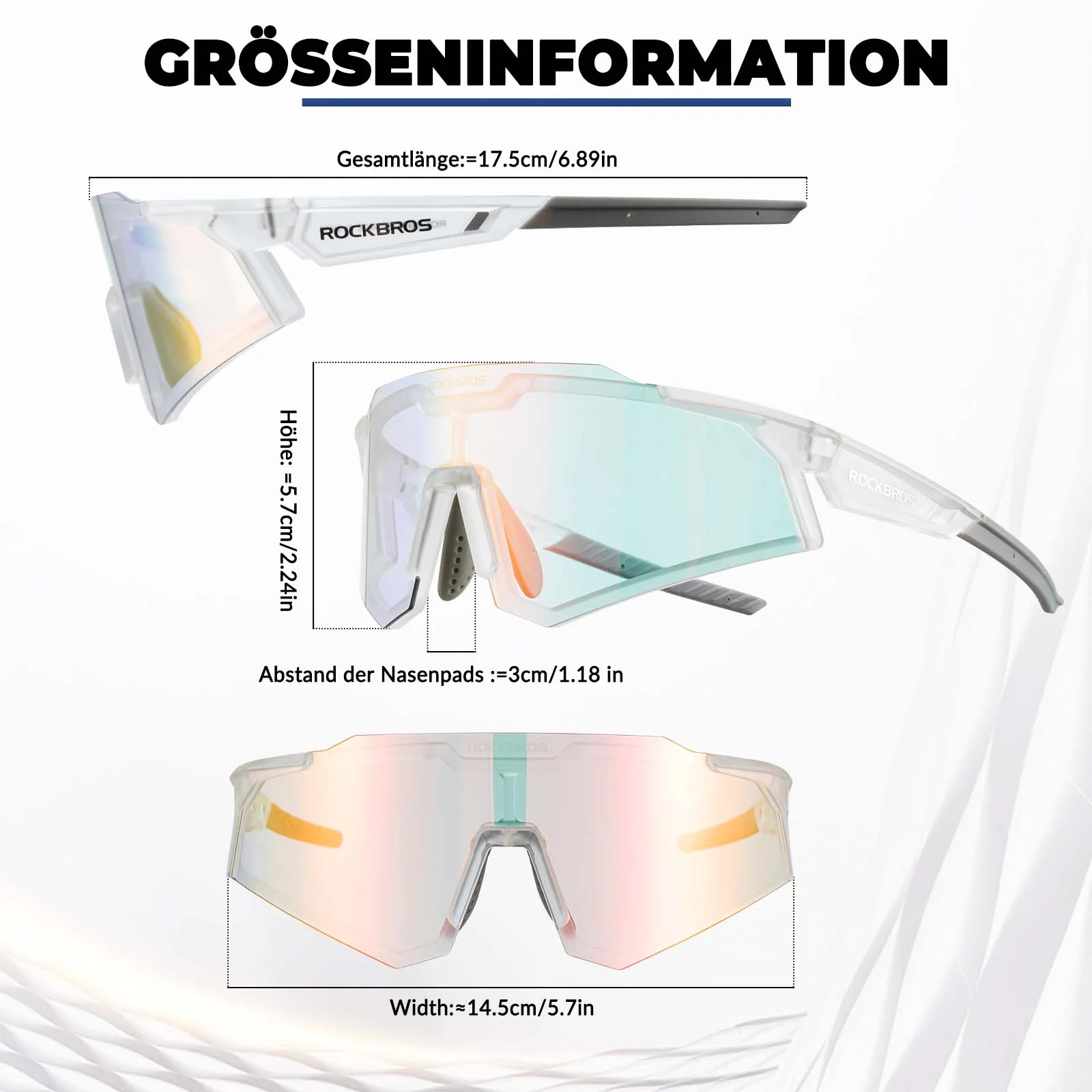 ROCKBROS Sonnenbrille Fahrradbrille Selbsttönend O 2e0799905dea