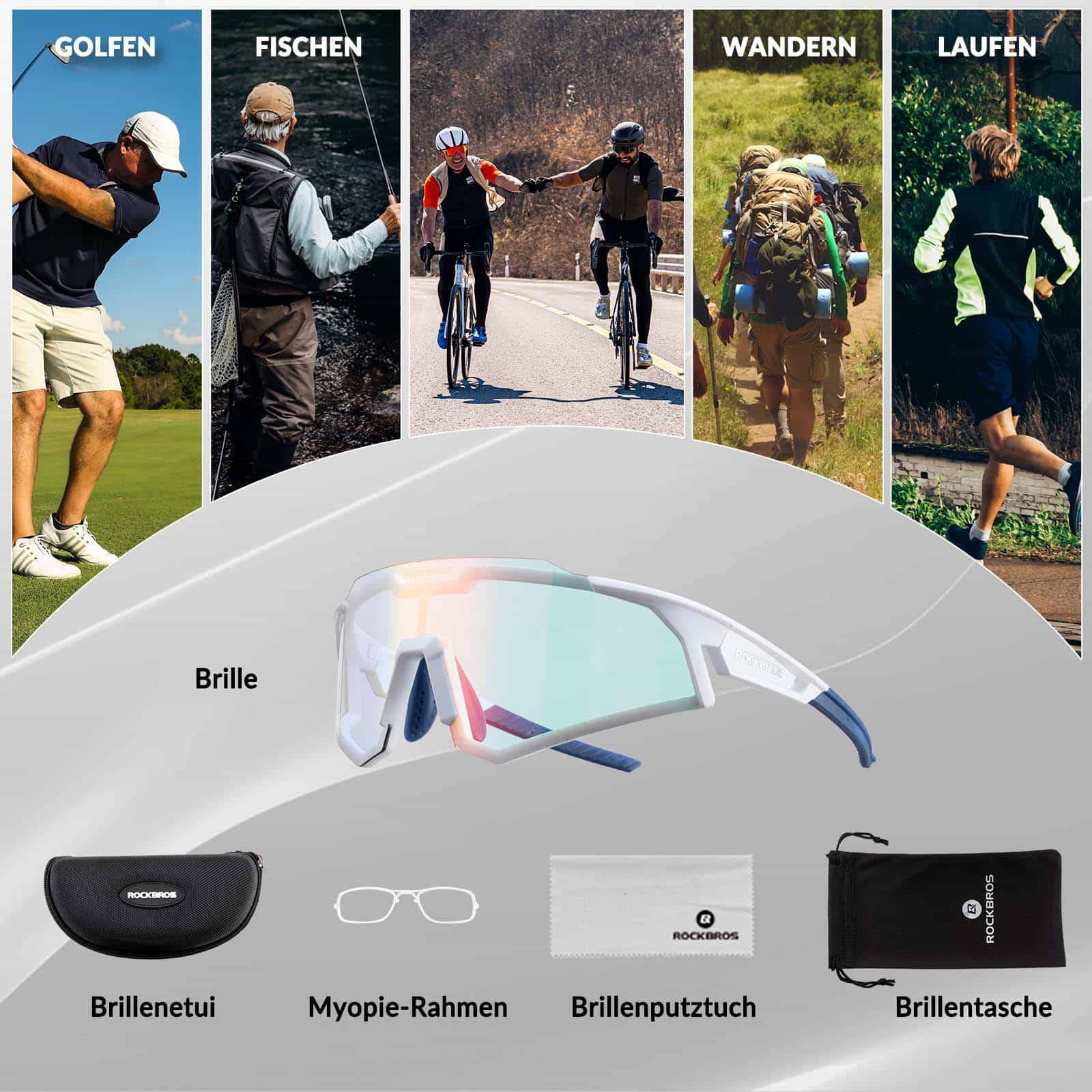 ROCKBROS Sonnenbrille Fahrradbrille Selbsttönend O 322b83661048
