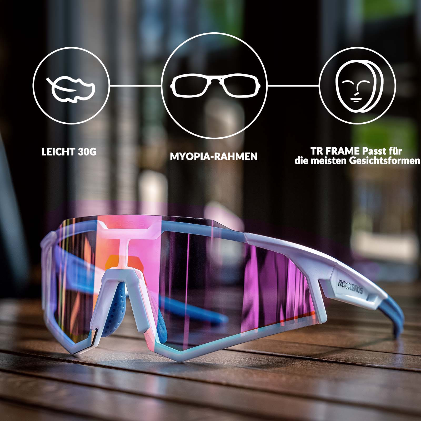 ROCKBROS Sonnenbrille Fahrradbrille Selbsttönend O 4bbac1b3ff53