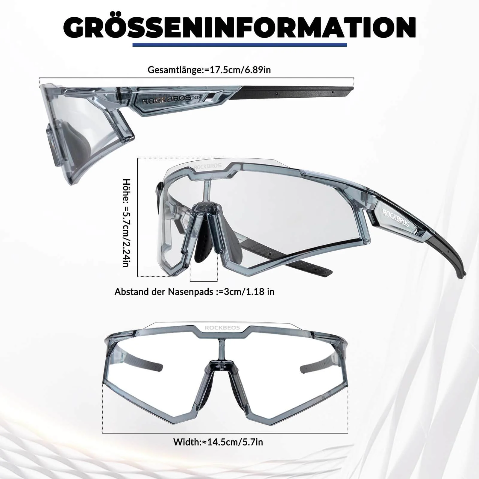 ROCKBROS Sonnenbrille Fahrradbrille Selbsttönend O 6a786555f3ce