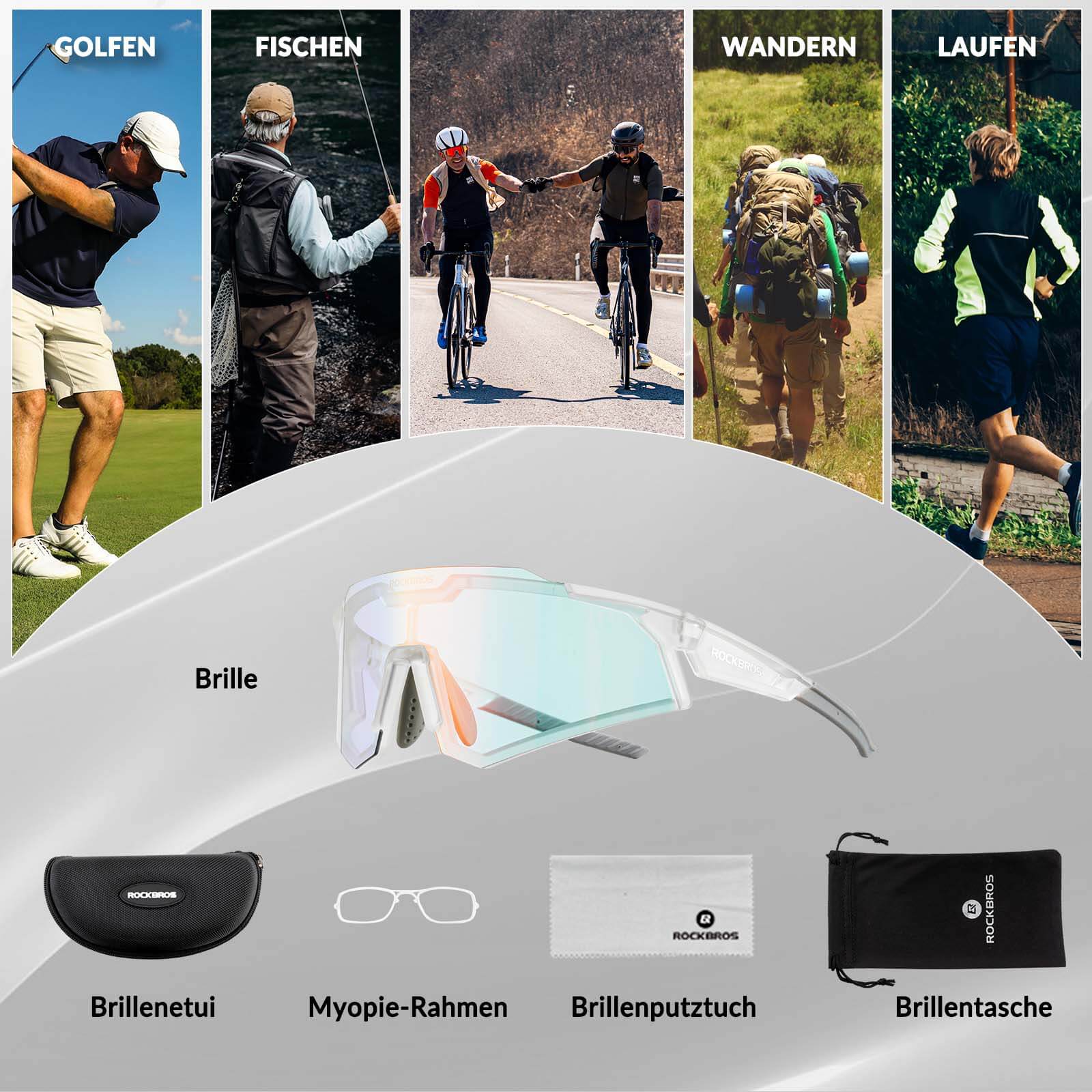 ROCKBROS Sonnenbrille Fahrradbrille Selbsttönend O 6e899e2ea408